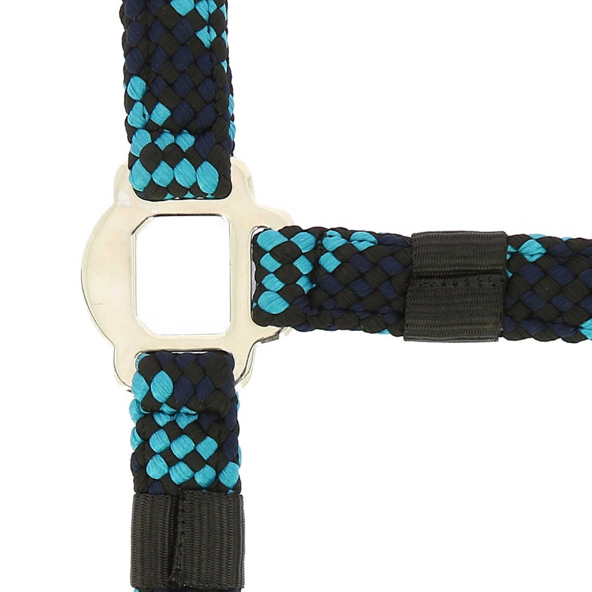 EQUITHÈME Braided Halter + Lead Rope Dark blues/turquoise 510629177