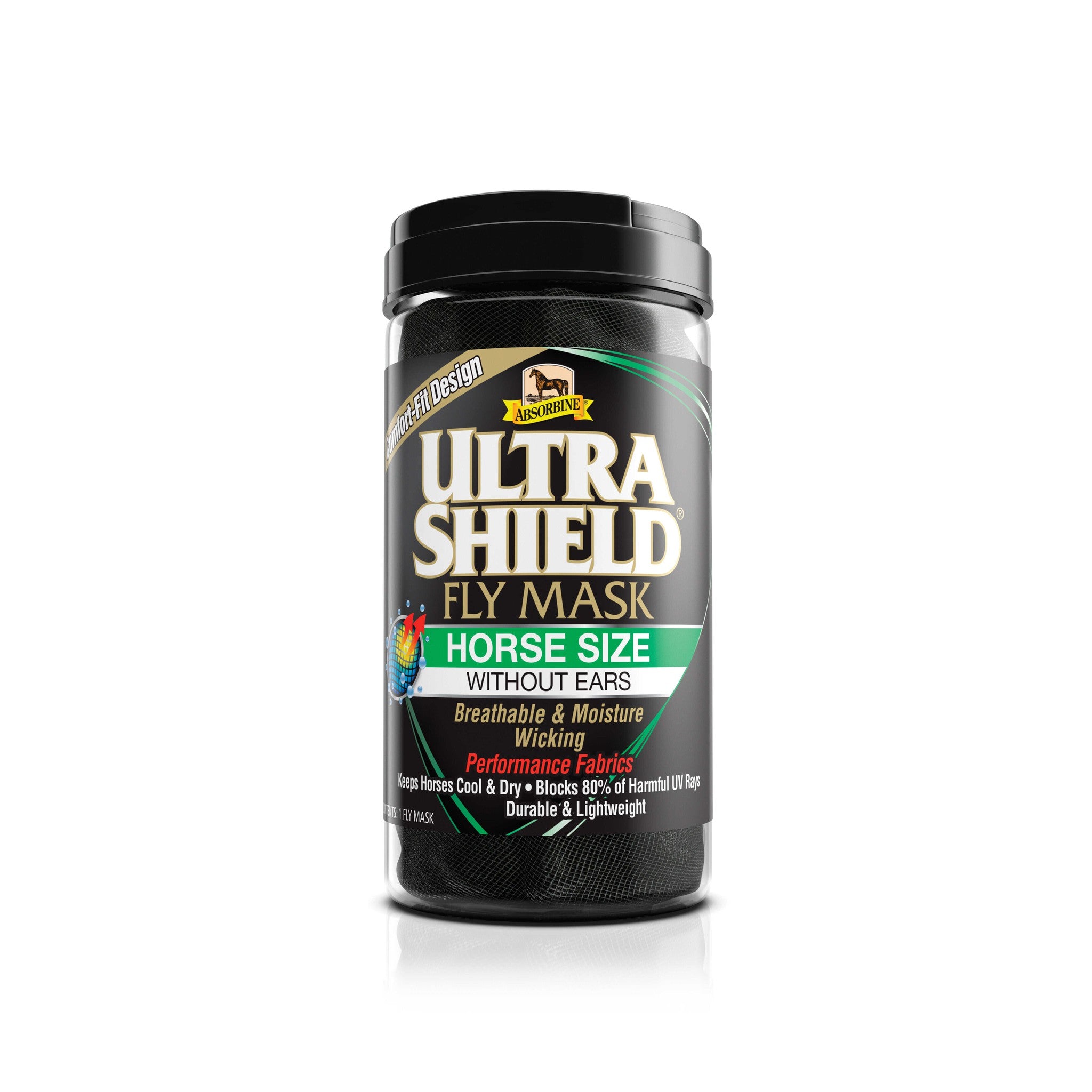 Absorbine Ultrashield Fly Mask Without Ears Black - 383303_packshot_1