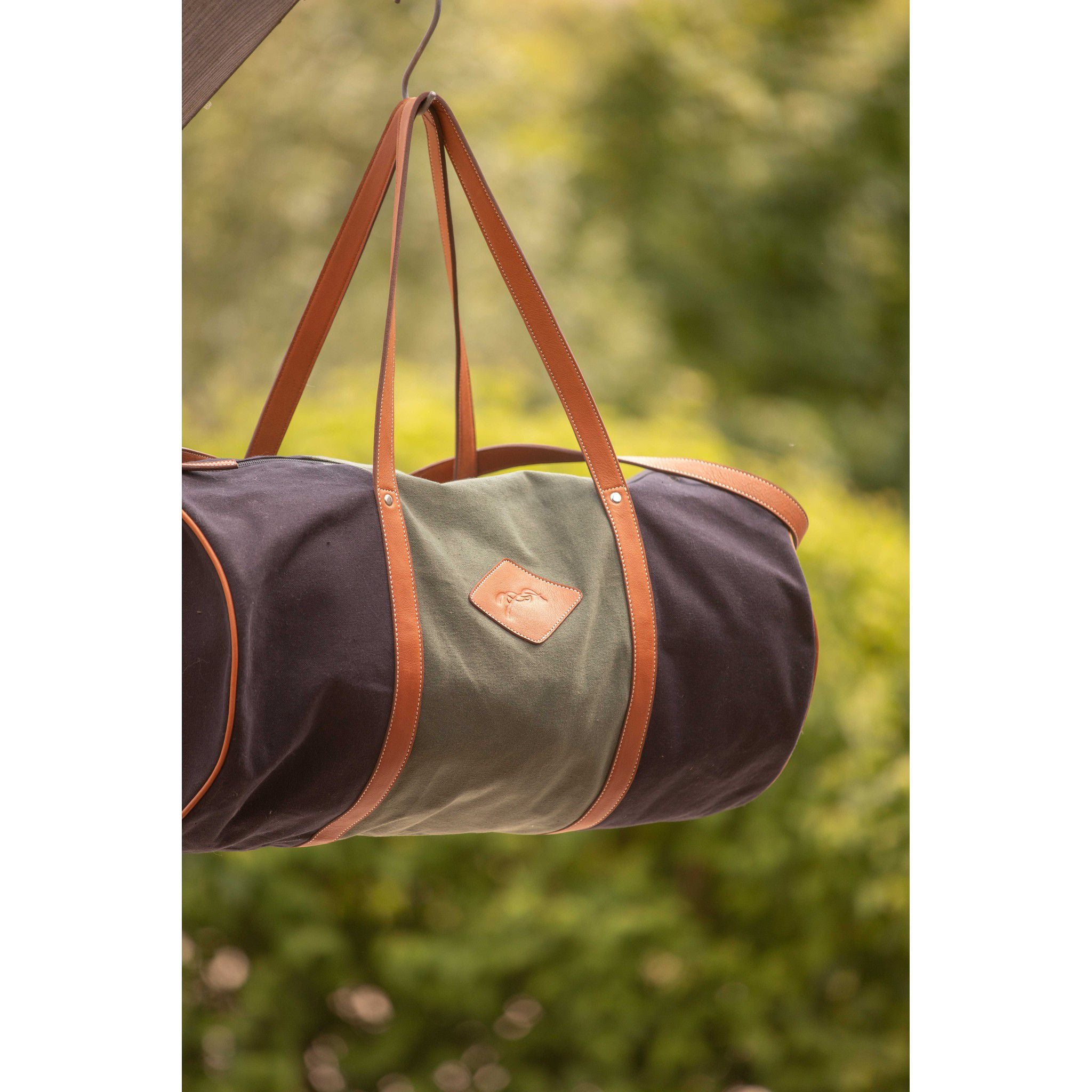 Pénélope Canvas Bowl Bag - Medium Green/black 936224092