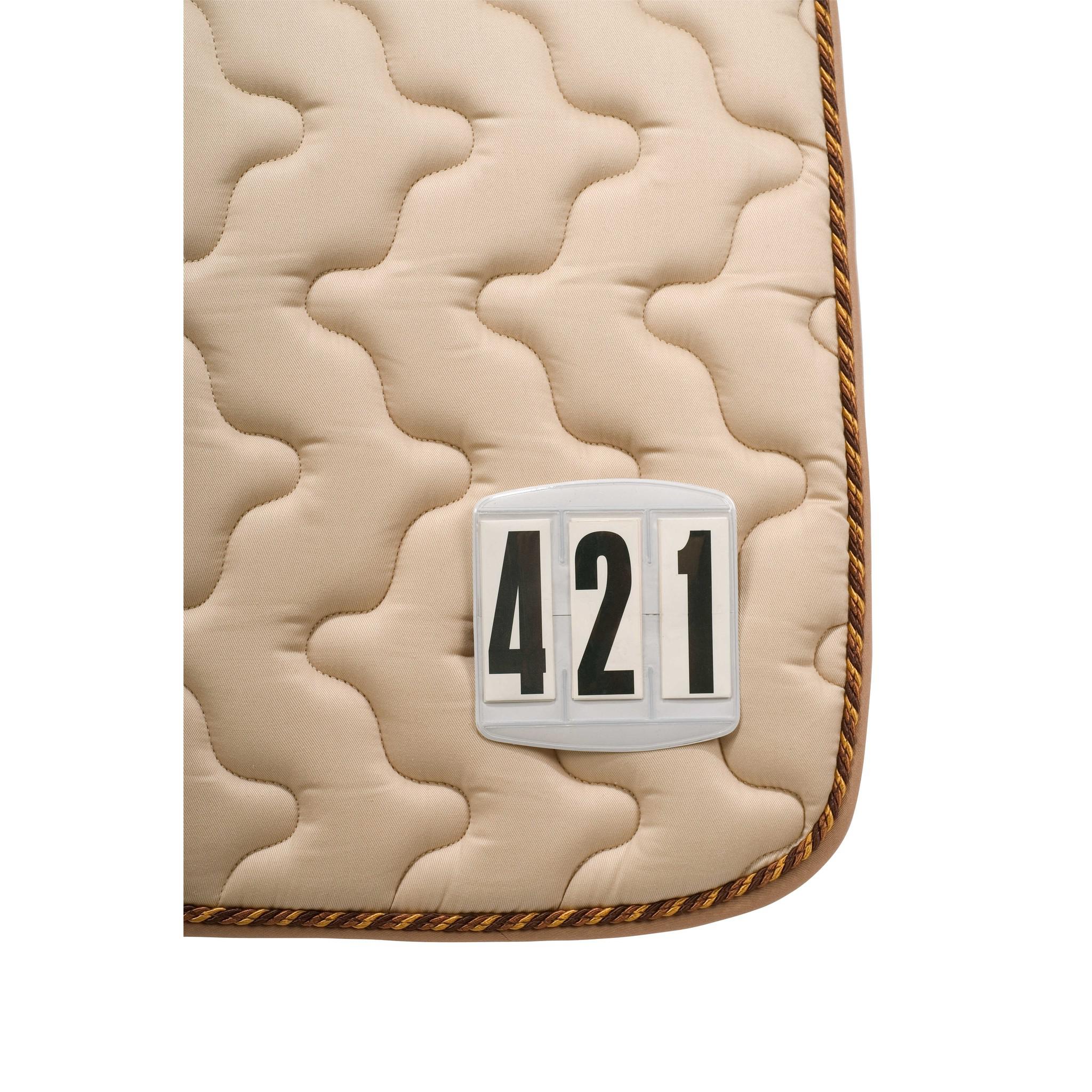 EQUITHÈME 3-digits starting badge with velcro White/black 904162