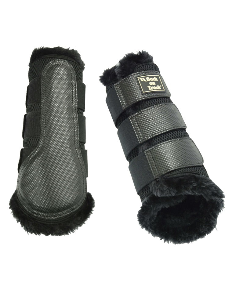 Back on Track ® 3D Mesh tendons boots with fur lining Black
