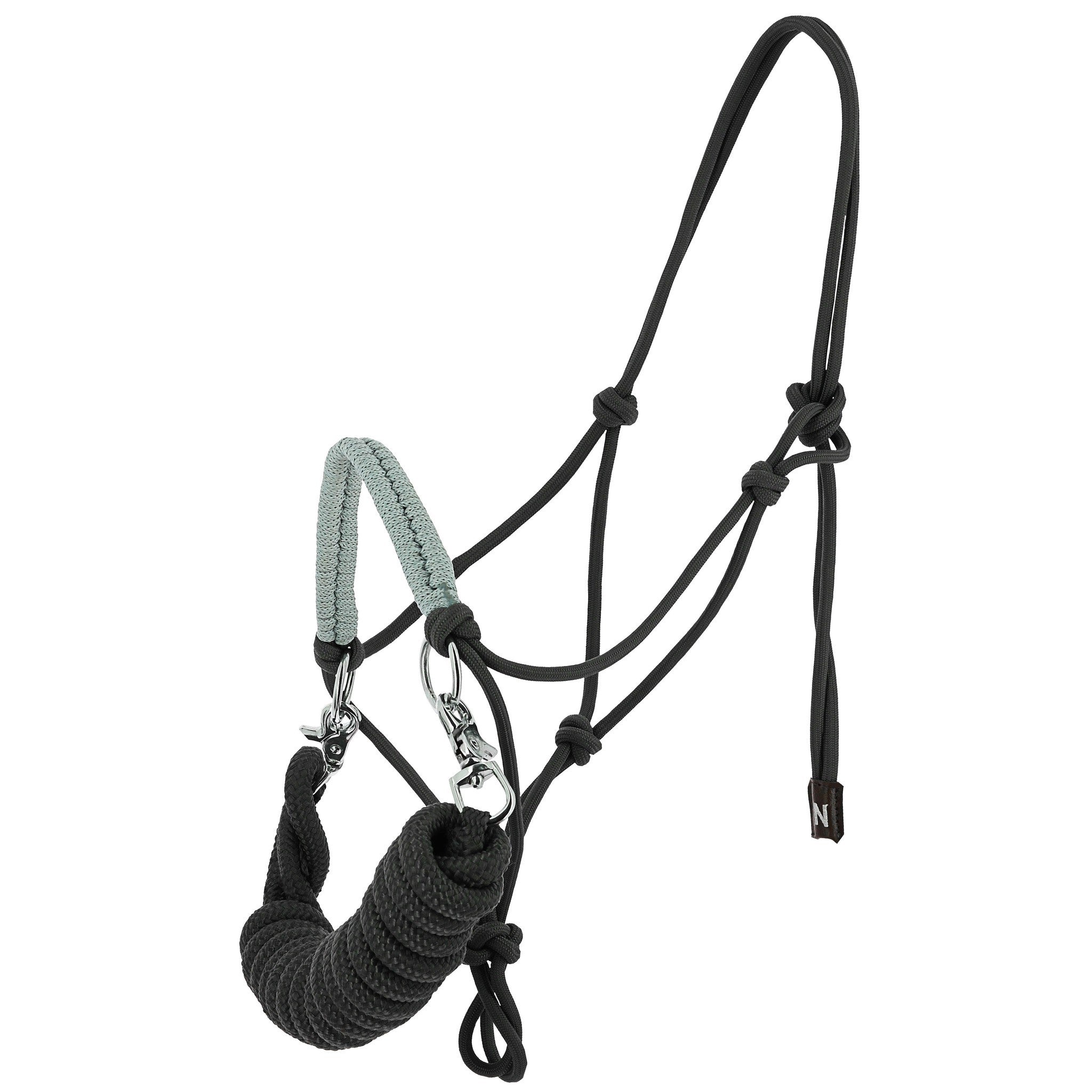 Norton Fancy Rope Halter and Reins Set Grey 510267311