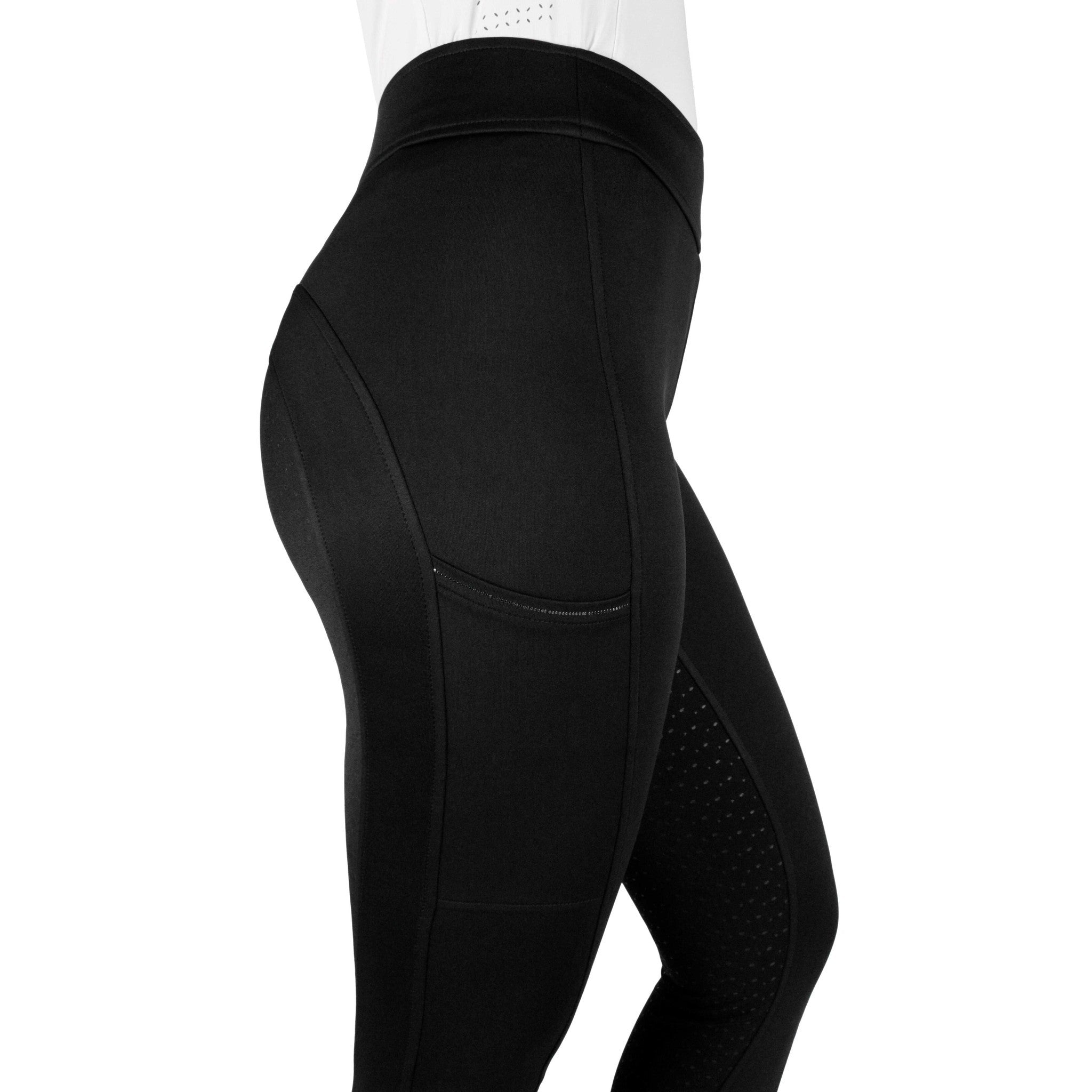 EQUITHÈME Birdy Full Seat Silicone Leggings - Ladies Black 979171236