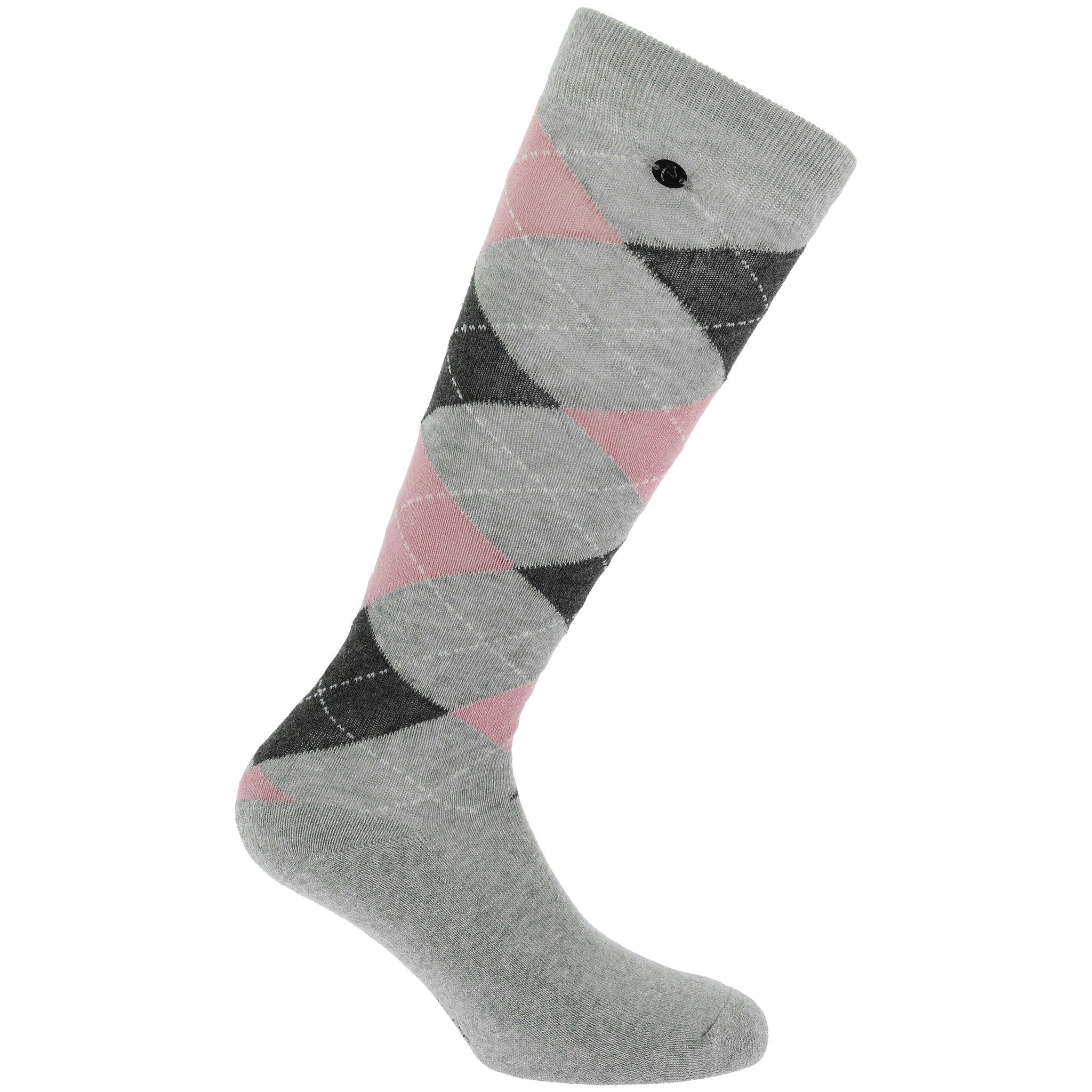 EQUITHÈME Argyle socks - Women Grey/pink 986391116