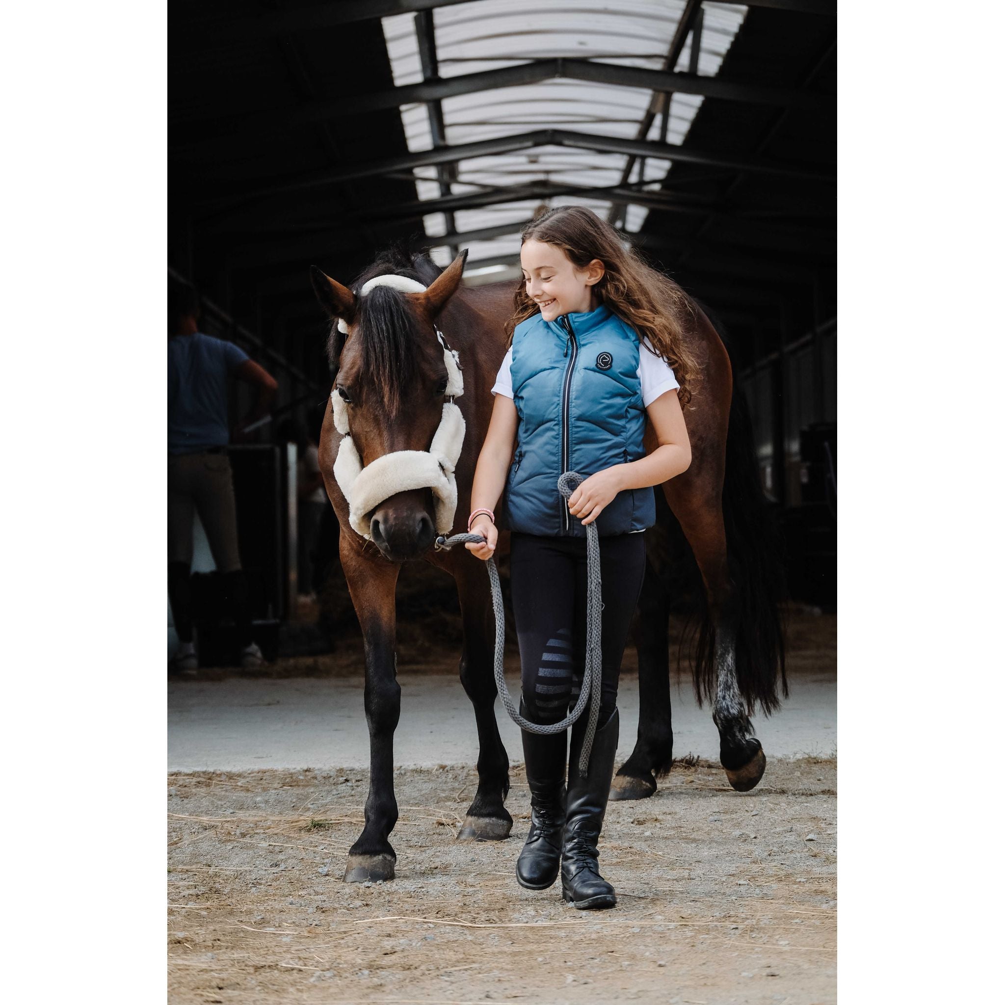 Je t'aime Vest EQUITHÈME Lina - Kids - Turquoise - 978063810_ambi_3