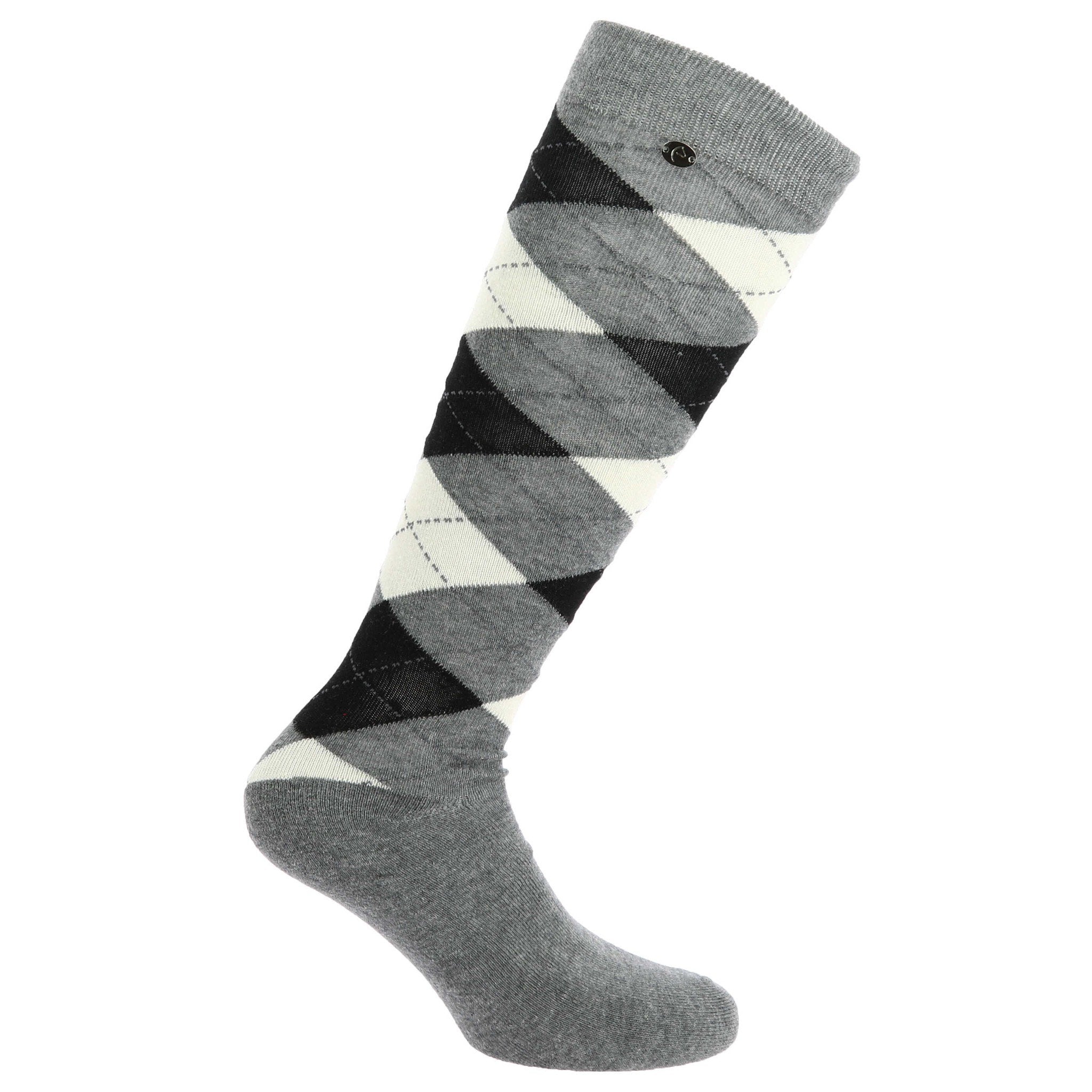 EQUITHÈME Argyle socks - Women Grey/ecru 986390011