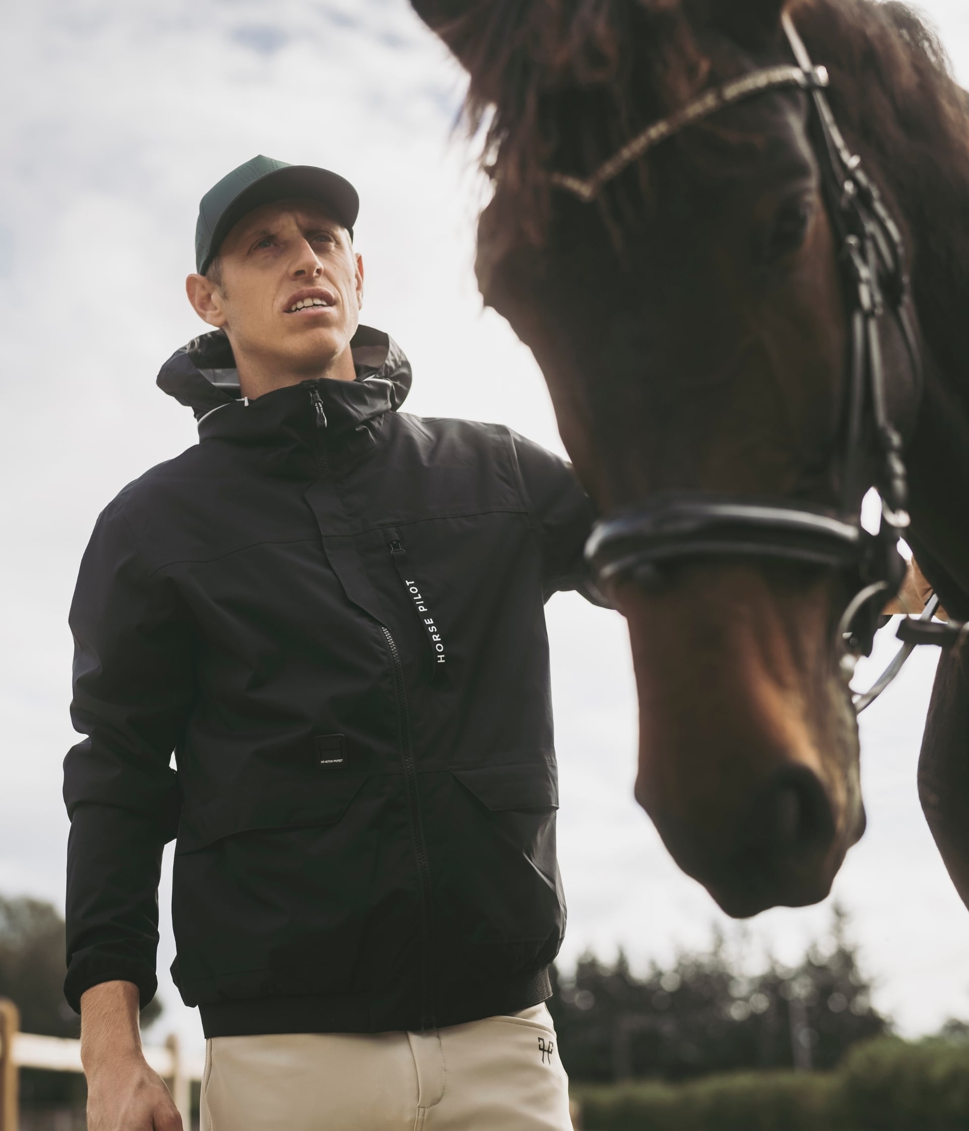 Horse Pilot Bombers Airbag Compatible Men - Black