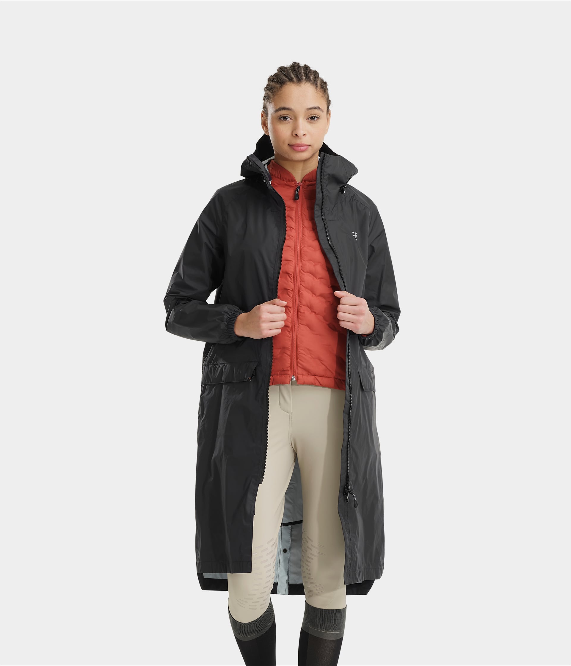 Horse Pilot Long Raintech Jacket Women - Navy