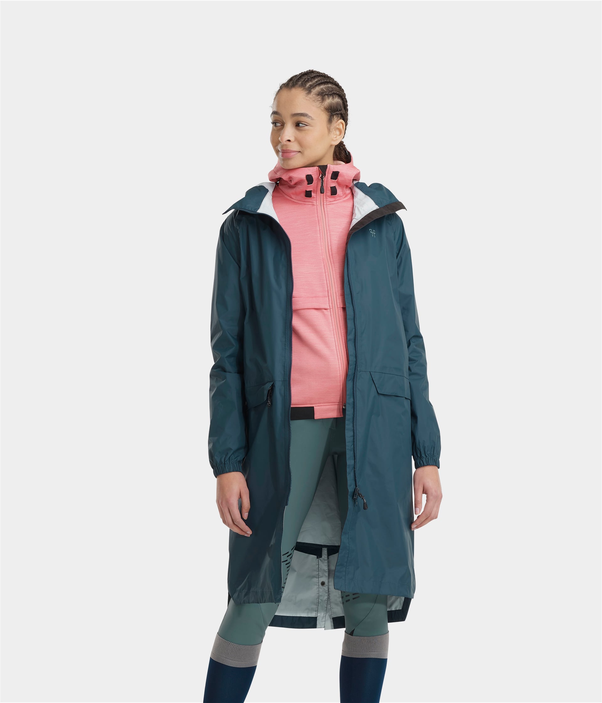 HORSE PILOT Long Raintech Jacket Women - Navy