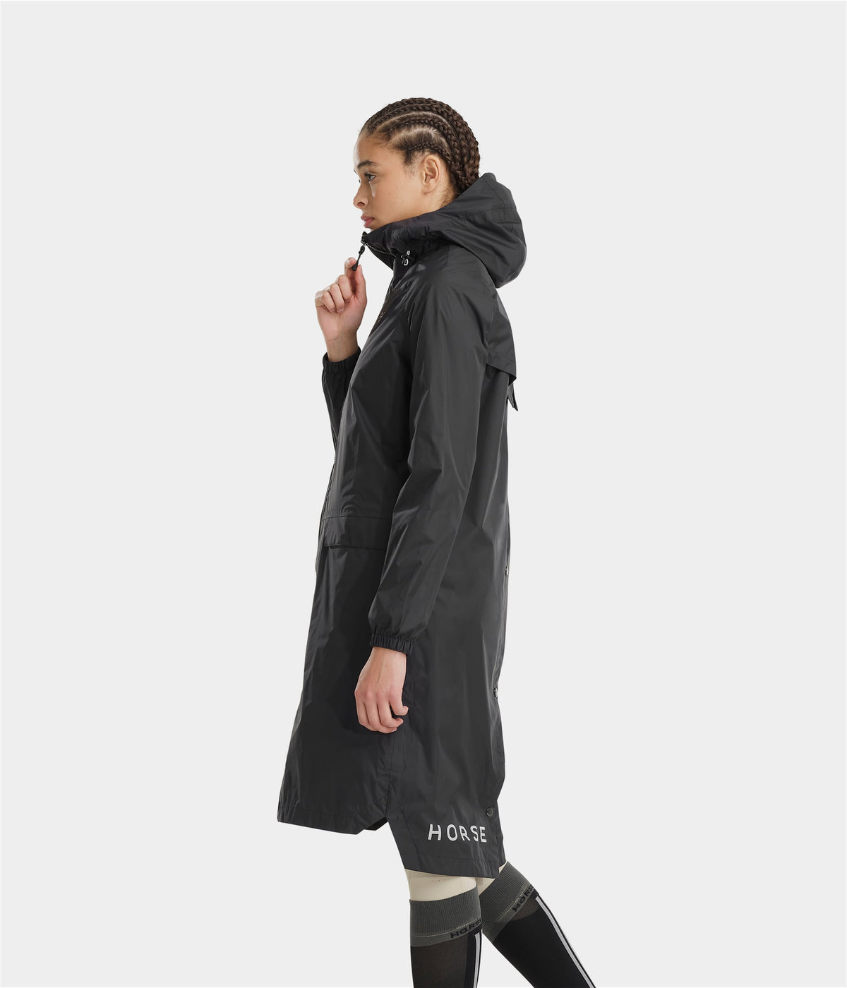 Horse Pilot Long Raintech Jacket Women - Navy