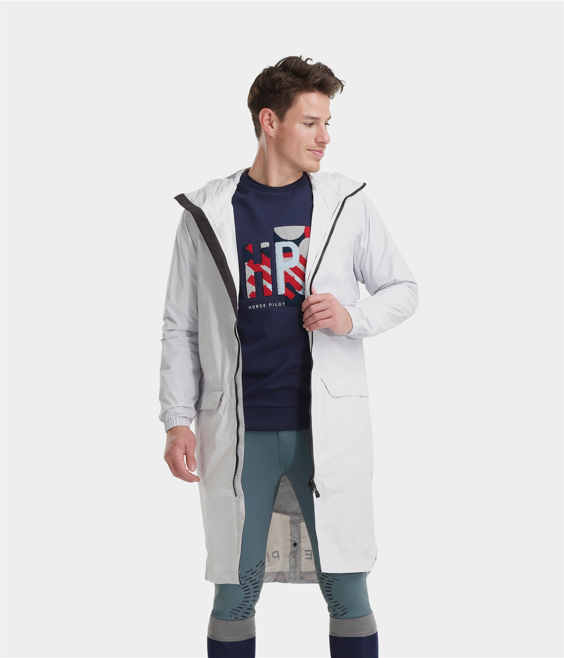 Horse Pilot Long Raintech Jacket Men - Black