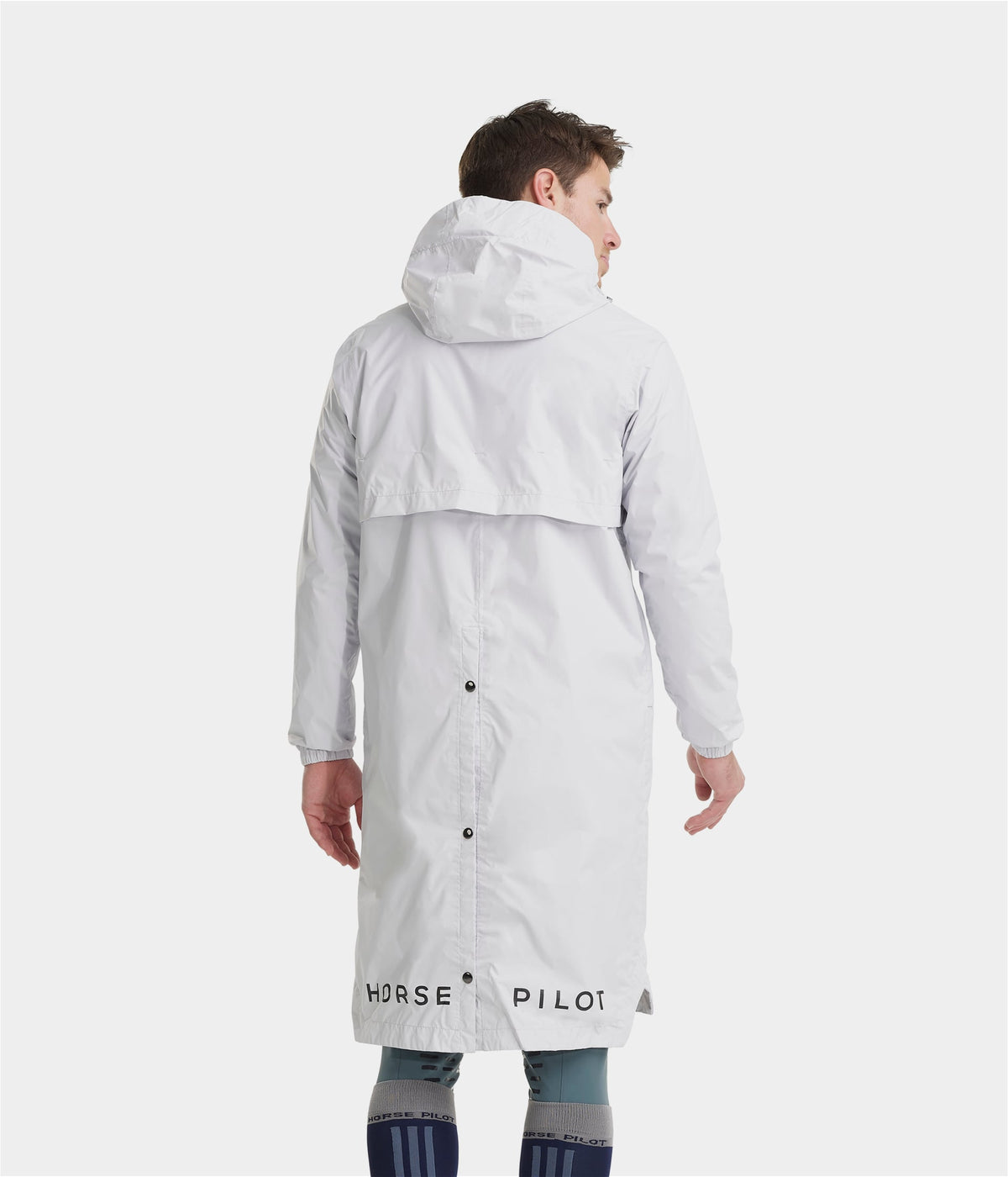 Horse Pilot Long Raintech Jacket Men - Black