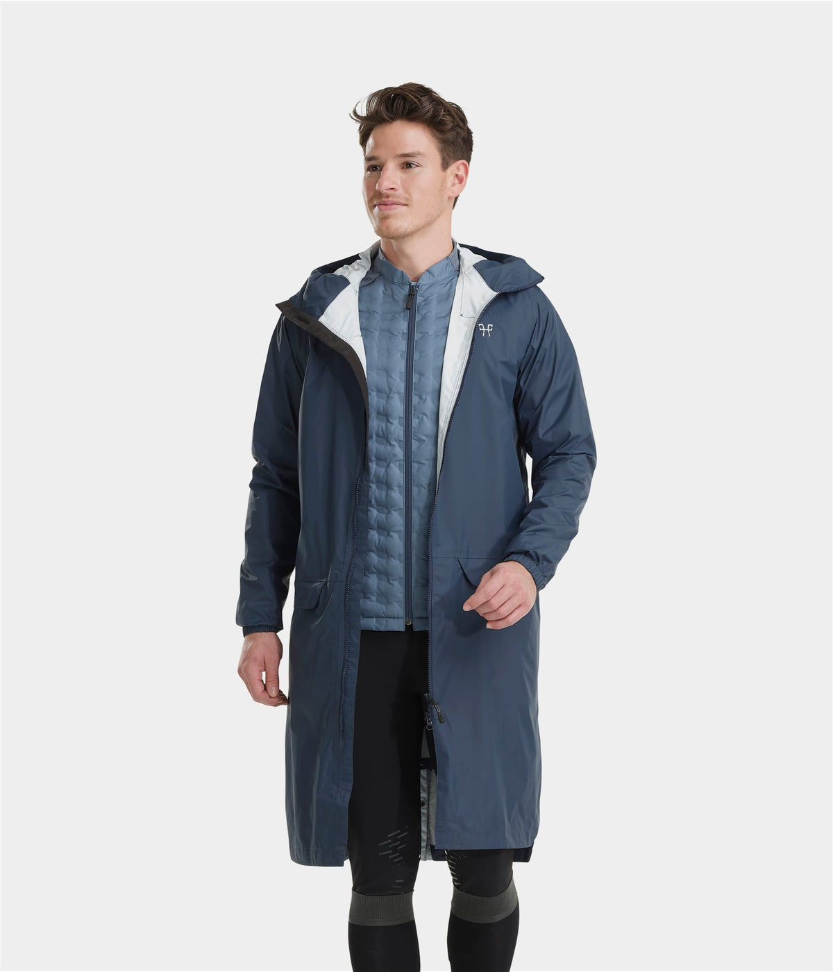 Horse Pilot Long Raintech Jacket Men - Black