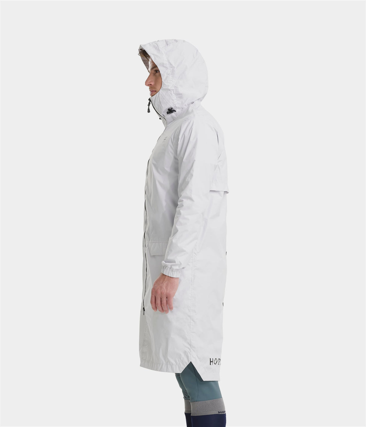 Horse Pilot Long Raintech Jacket Men - Black