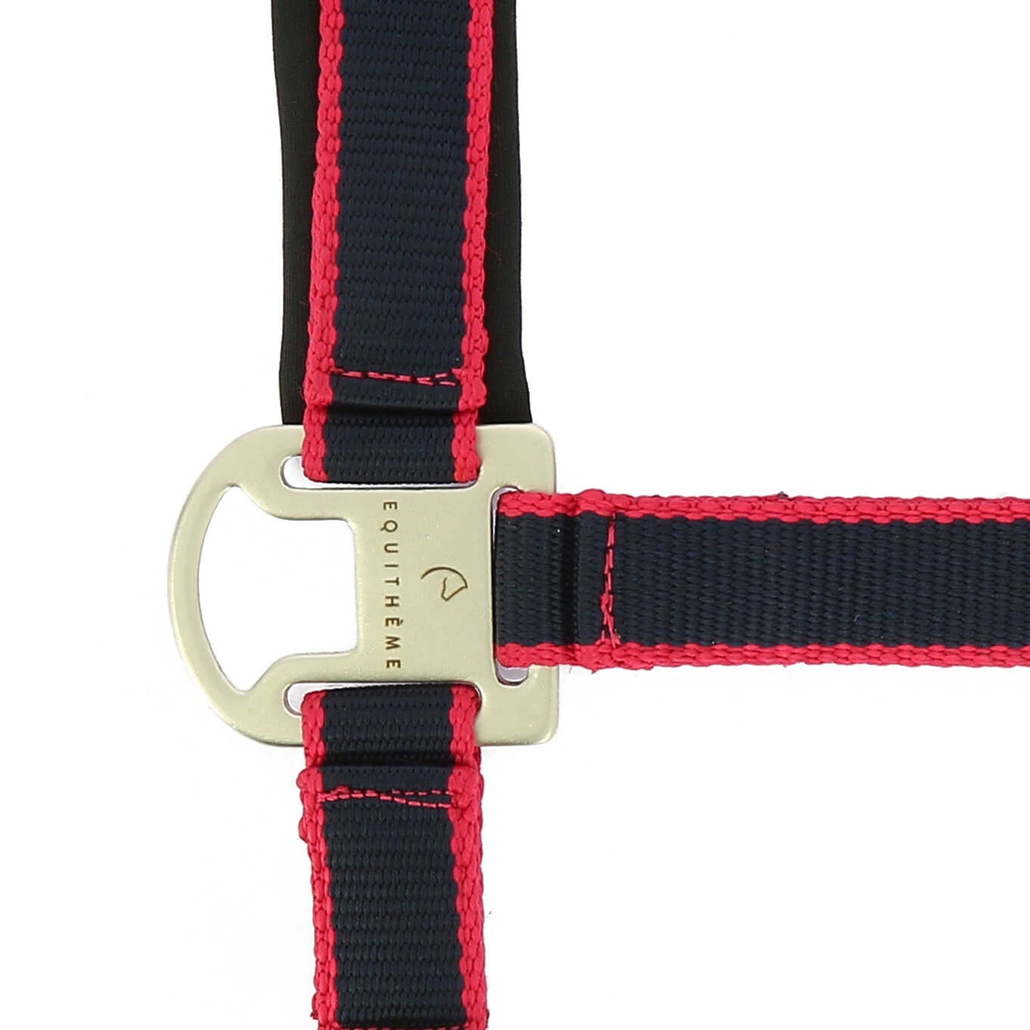 EQUITHÈME Satin Halter + Lead Rope Navy/fuchsia 510605732