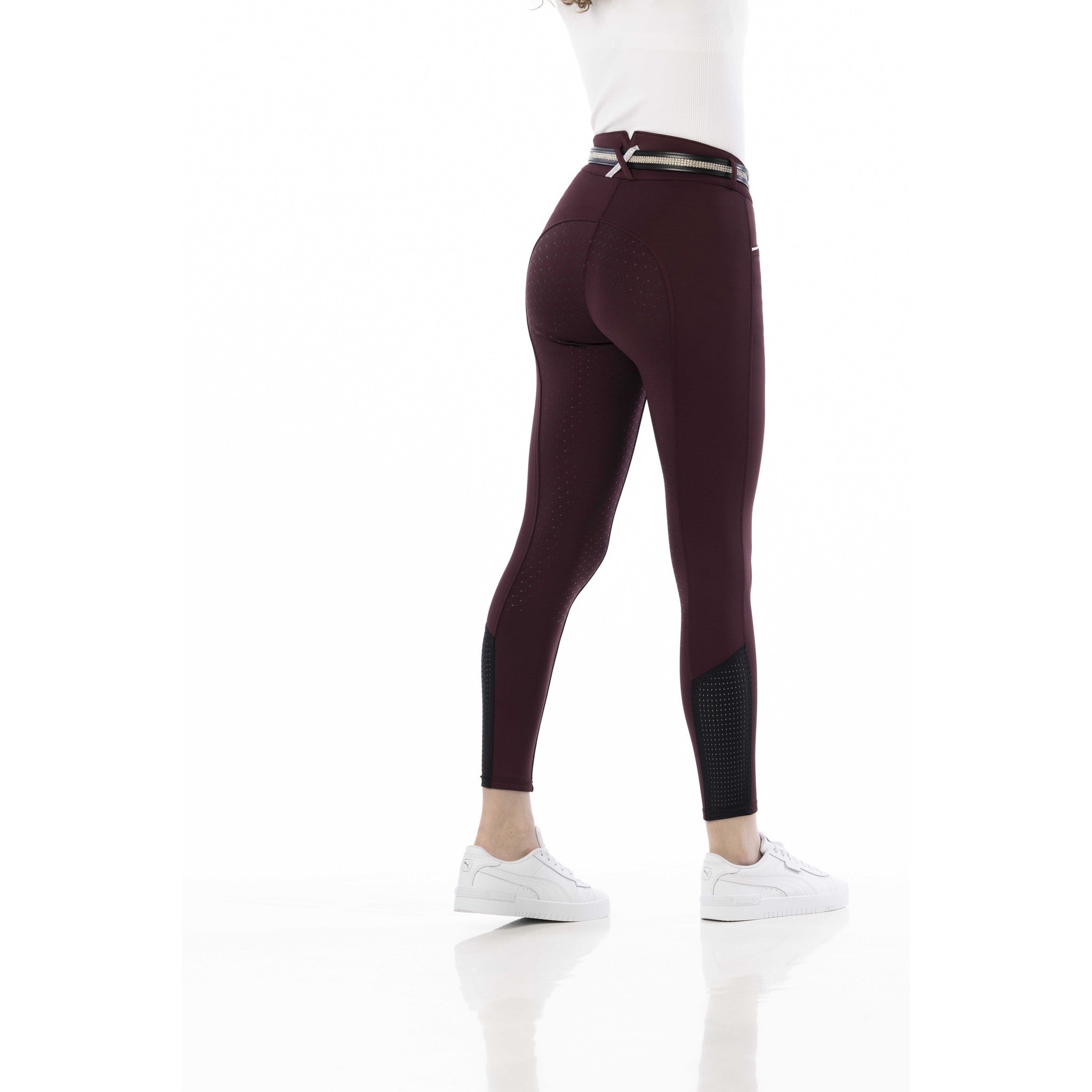 EQUITHÈME Claudine Breeches with silicone full seat - Ladies Burgundy 979788336