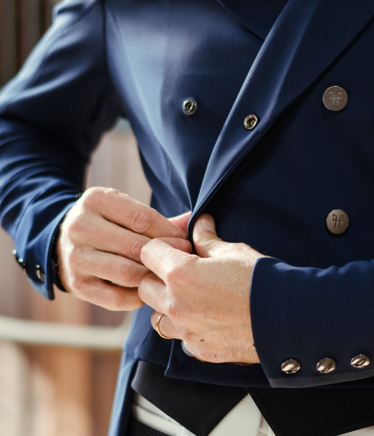 Horse Pilot Long Frac Jacket Men - Navy