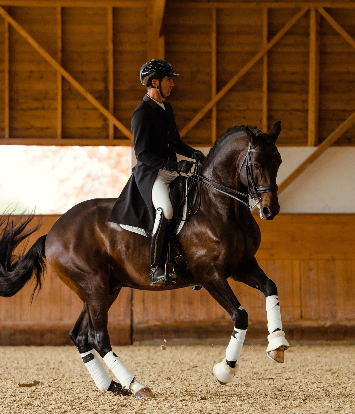 Horse Pilot Long Frac Jacket Men - Black