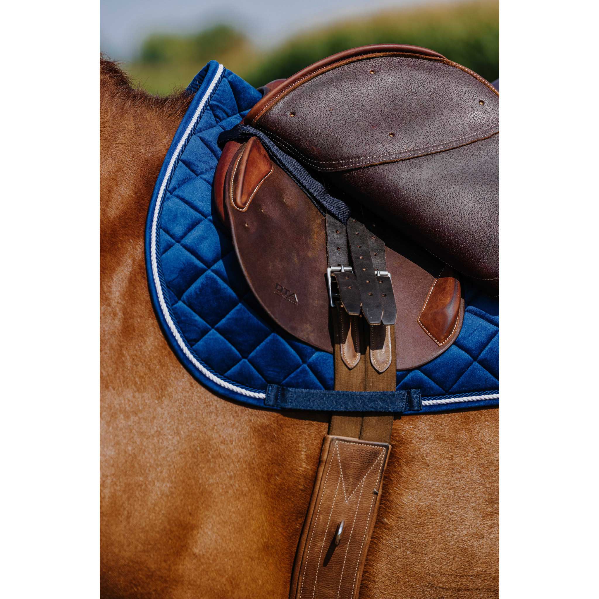 Riding World Velours saddle pad - All purpose Navy blue 204059007