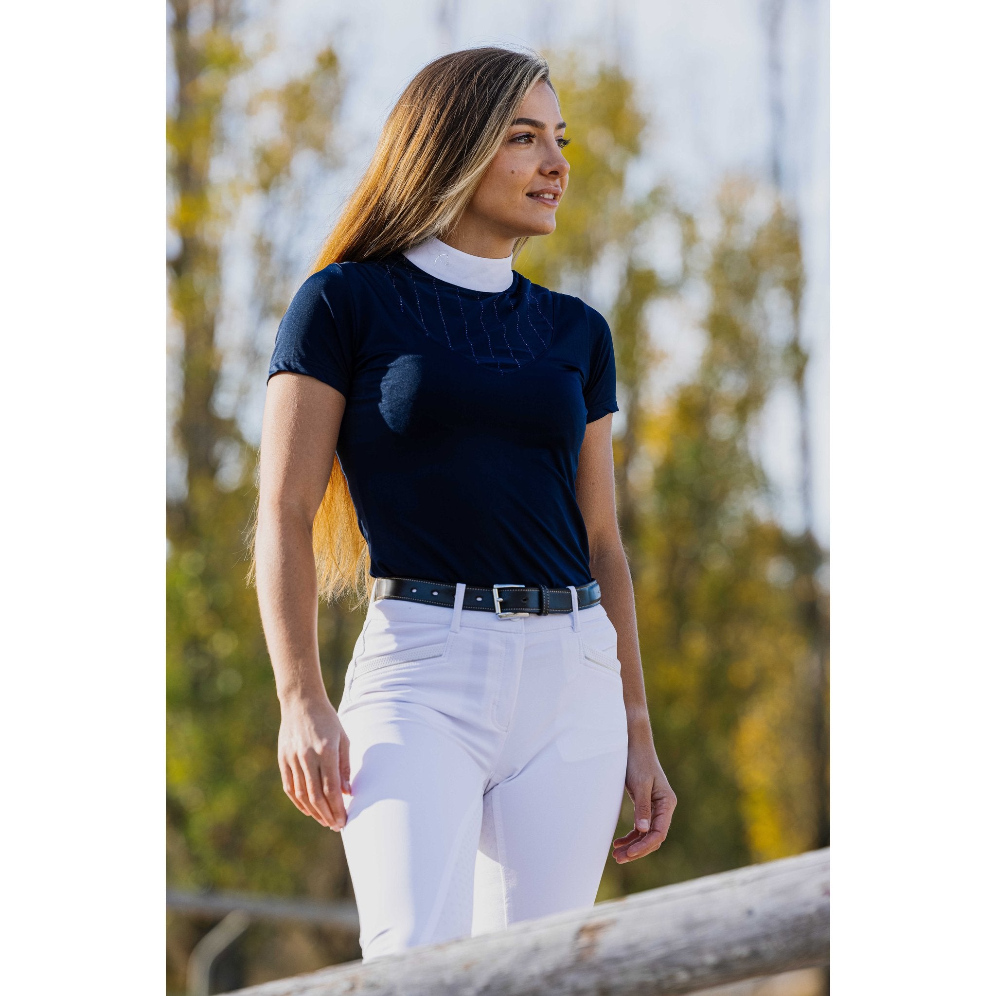 EQUITHÈME Funza Show Polo - Women - Navy blue - 962104072_ambi_1