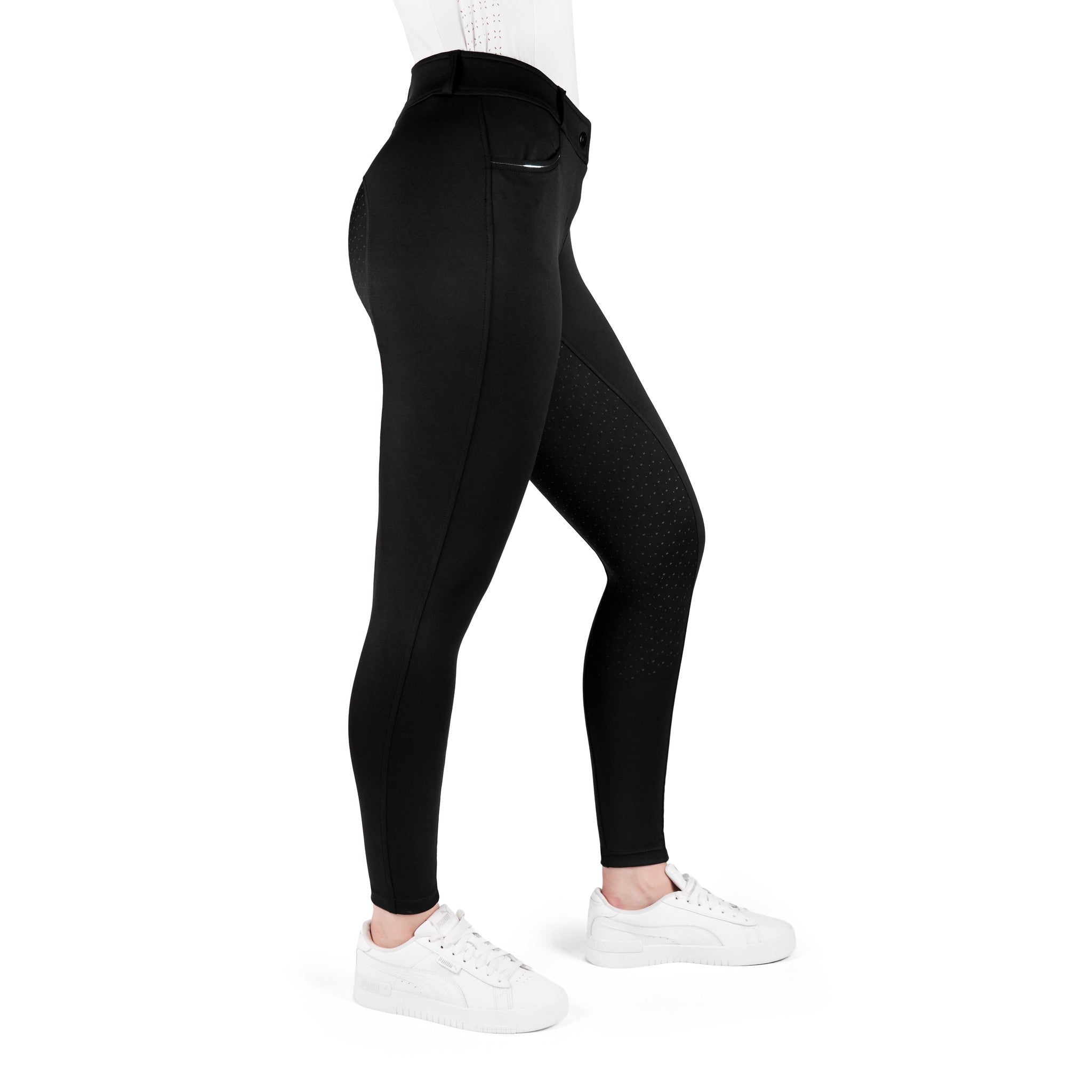 EQUITHÈME Carly Full Silicone Seat Breeches for Women Black 979862236