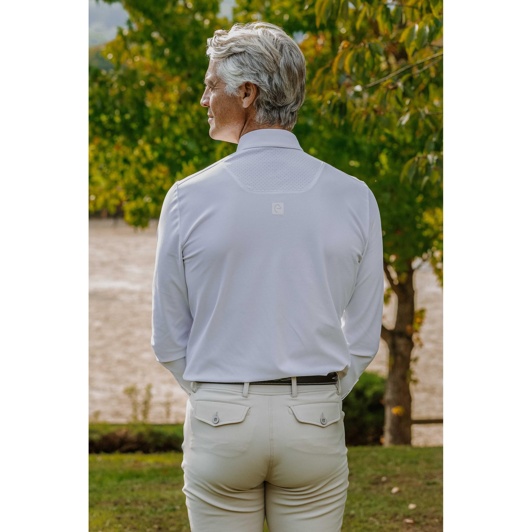 EQUITHÈME Long-Sleeved Competition Polo - Adrien White 962115013
