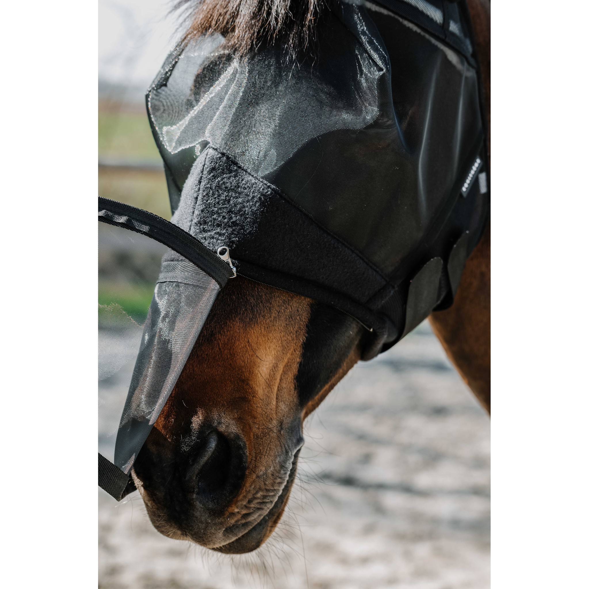 EQUITHÈME 2-in-1 UV Protection Fly Mask Black 306022203