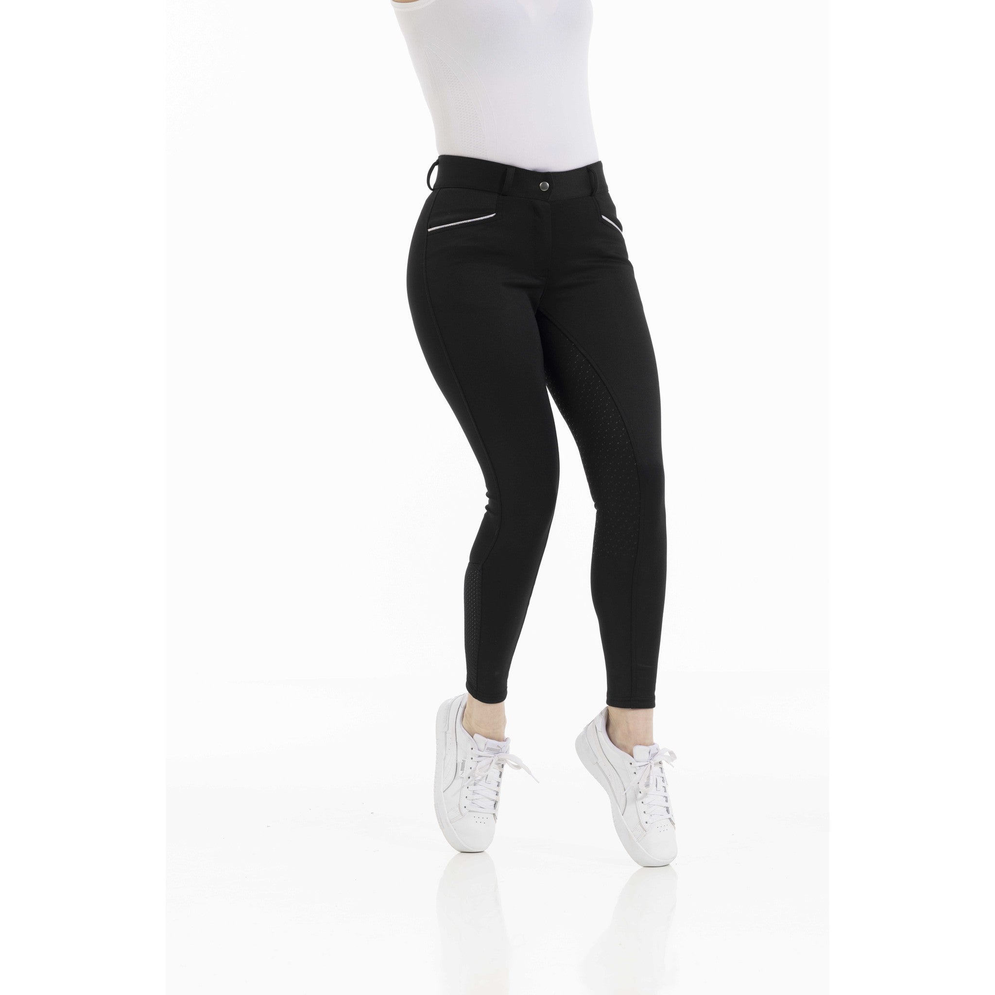 EQUITHÈME Claudine Breeches with silicone full seat - Ladies Black 979788236