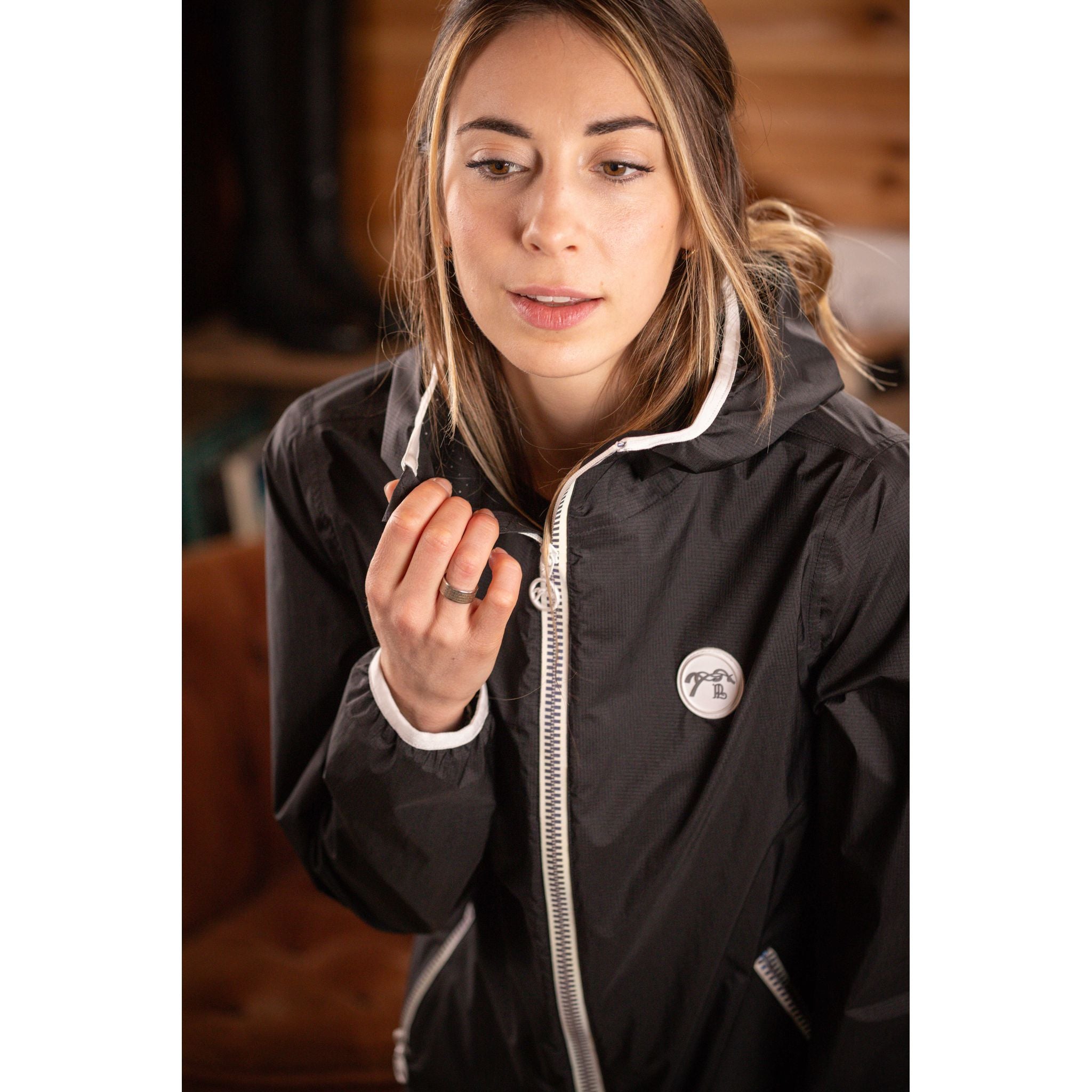 Penelope Fashion Rain Waterproof Jacket - Women's Black - 978911021_ambi_6