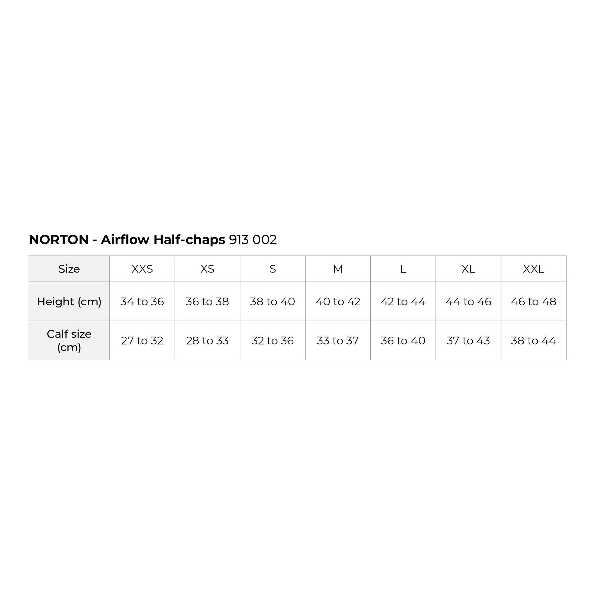 Norton Airflow Half-Chaps - Adult Black 913002202