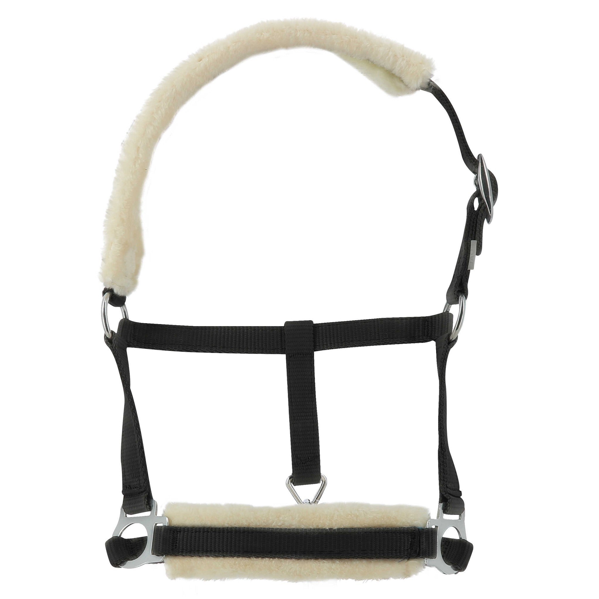 Riding World Foal synthetic sheepskin halter Black 510022002