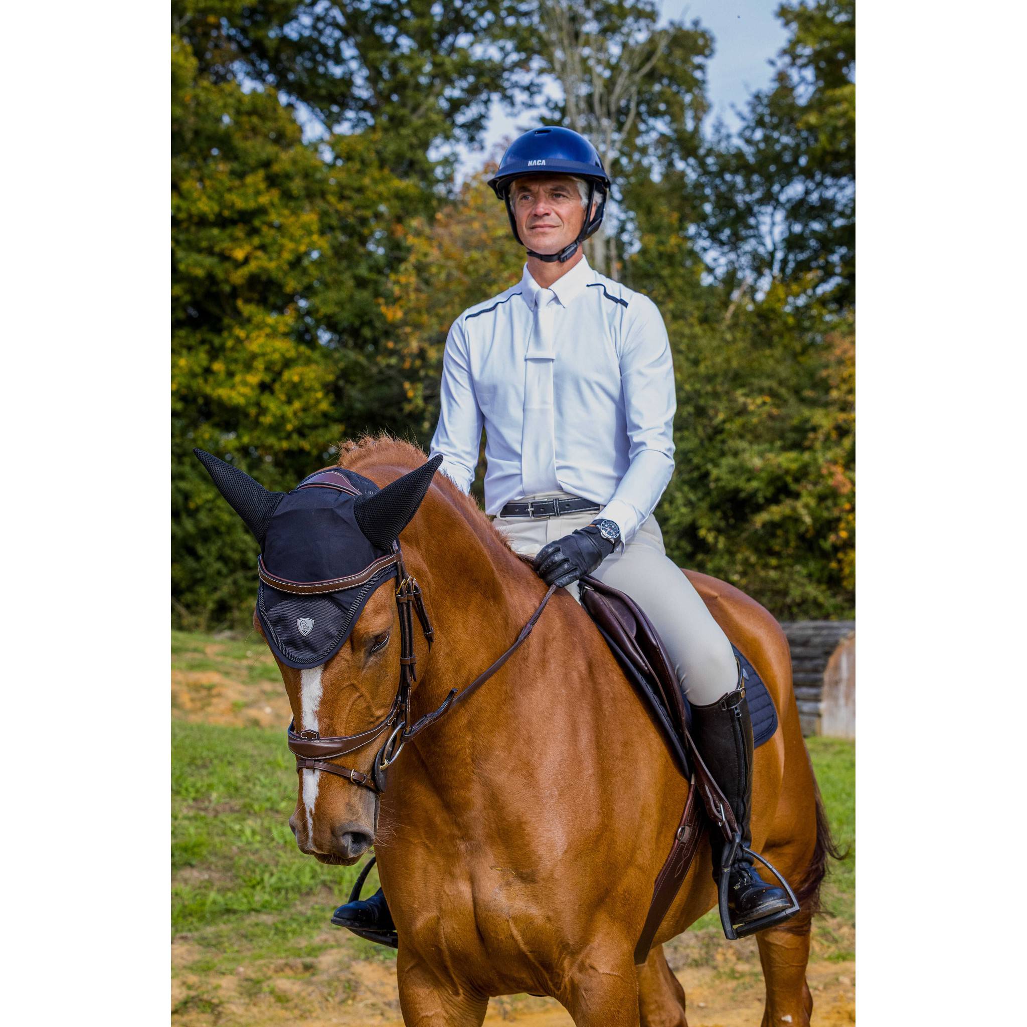 EQUITHÈME Long-Sleeved Competition Polo - Adrien White 962115013