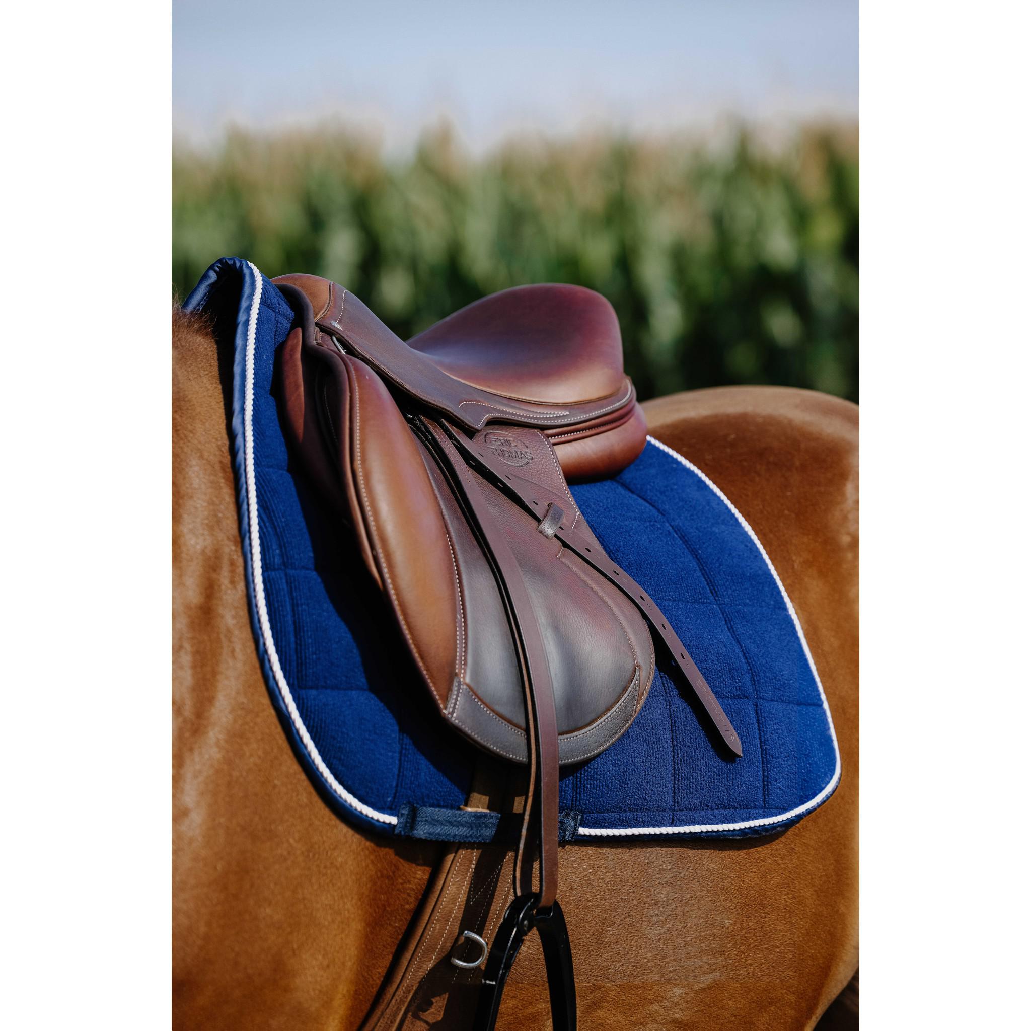 Riding World Corduroy saddle pad - All purpose Navy blue 204061007