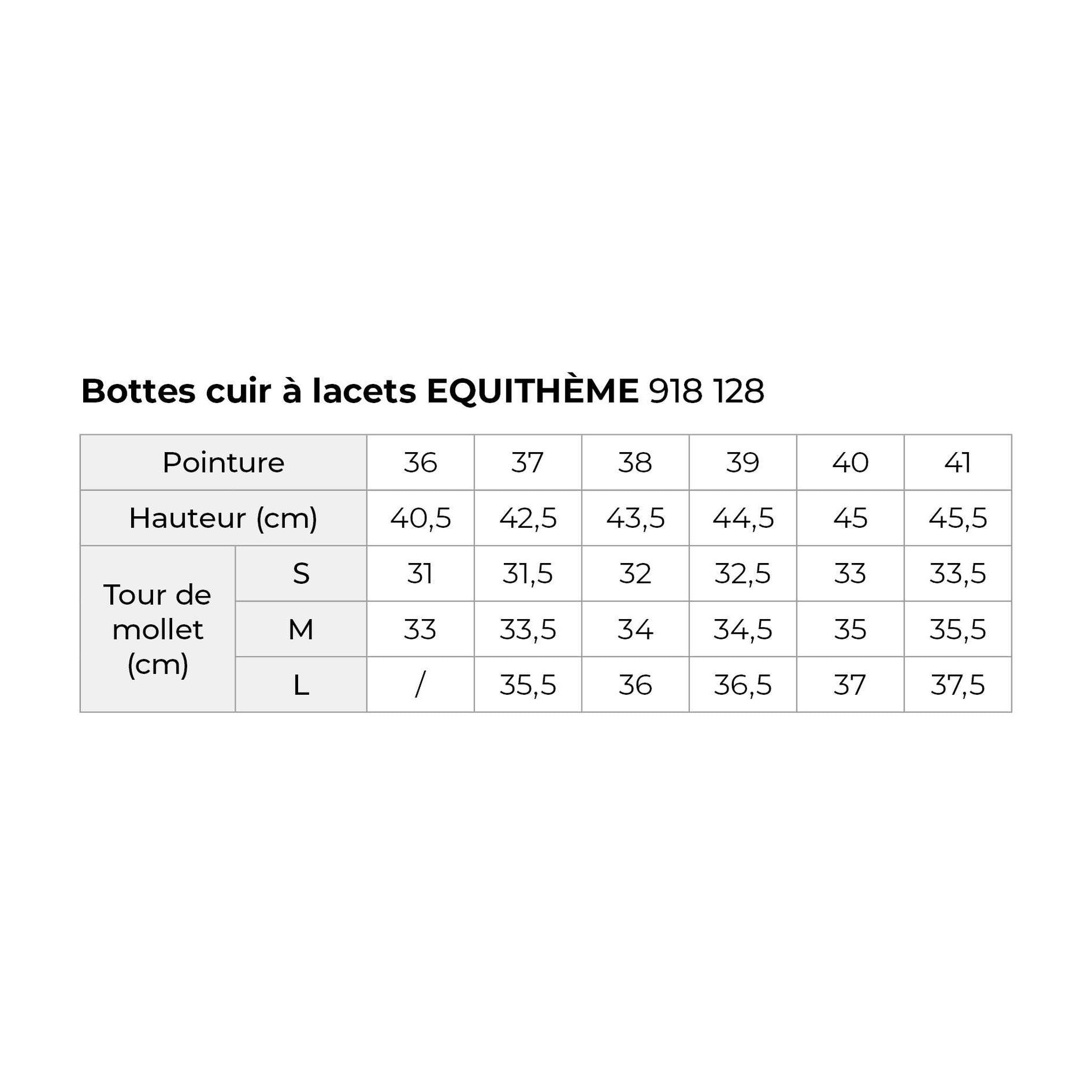 EQUITHÈME Leather Lace-Up Boots Black 918128237