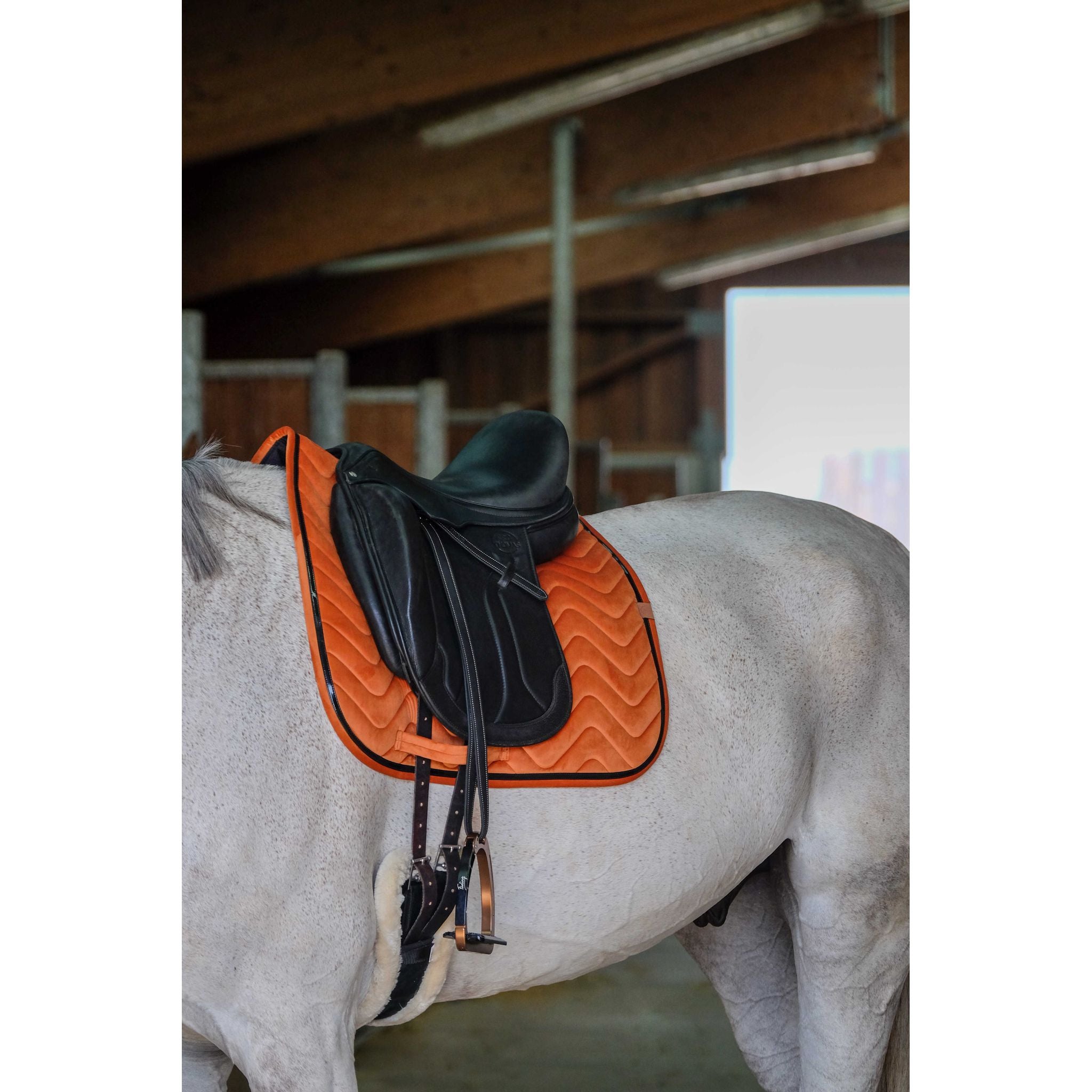 EQUITHÈME Glossy Dressage Saddle Pad Orange - 204765022_ambi_2