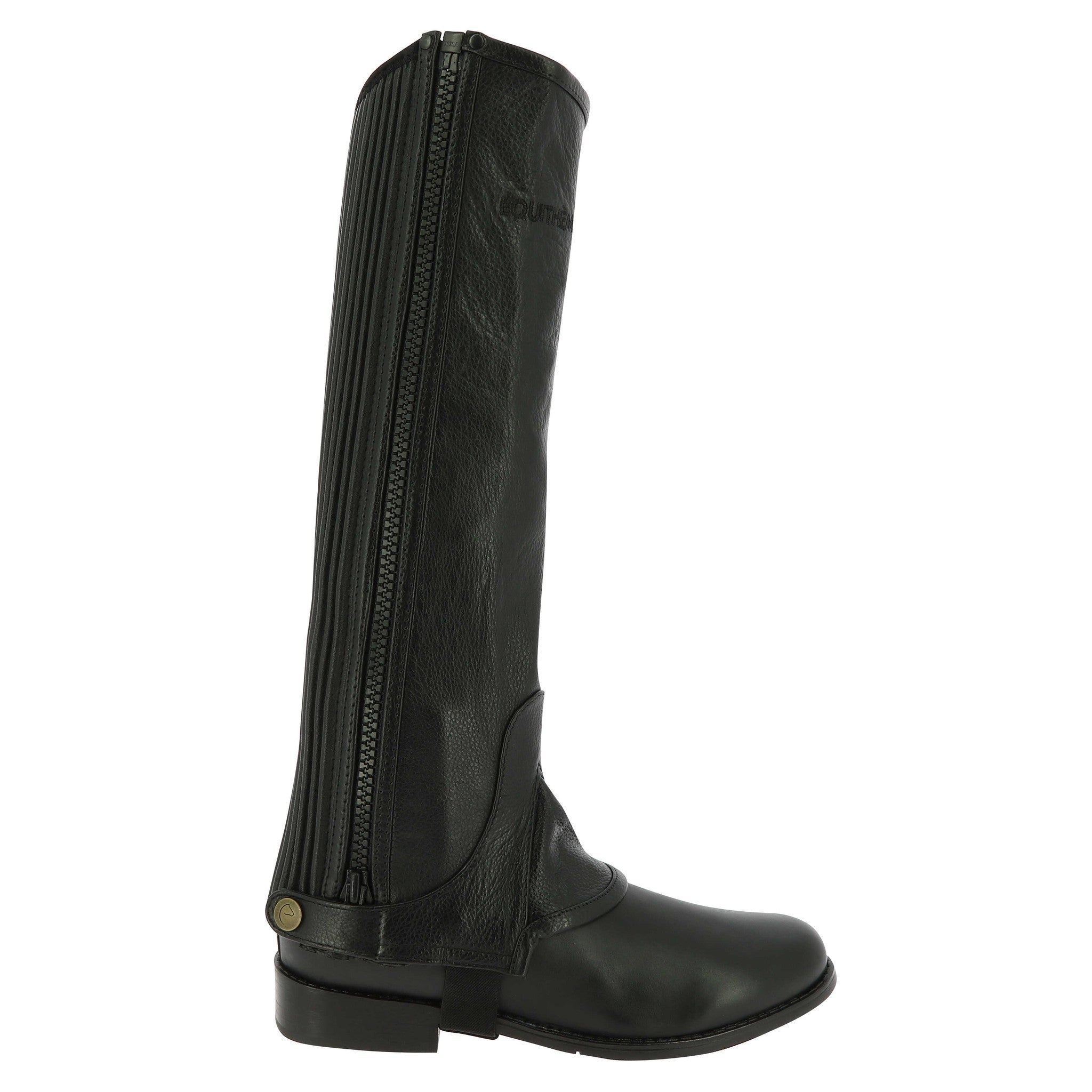 EQUITHÈME Leather half-chaps - Adult Black 913015203