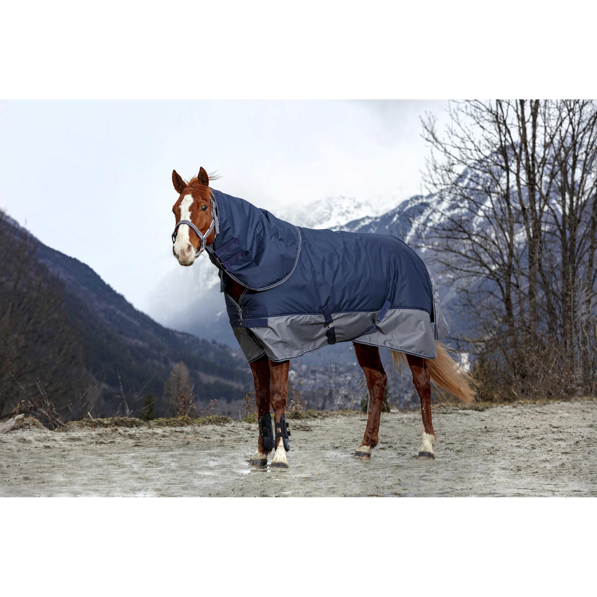 EQUITHÈME Tyrex New 600D Rug - Standard Navy blue/grey 400911763
