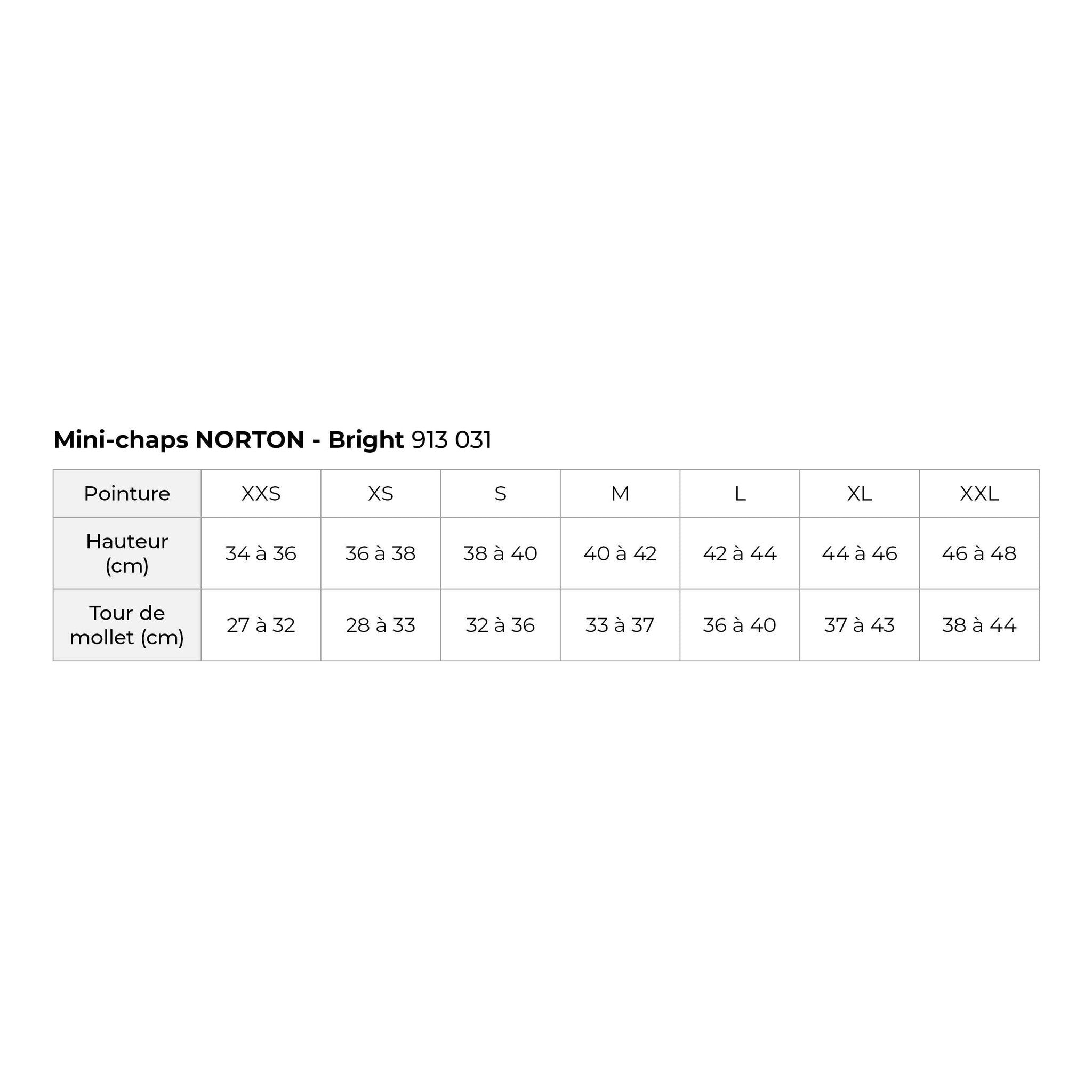 Norton Bright Half chaps - Adult Black 913031203