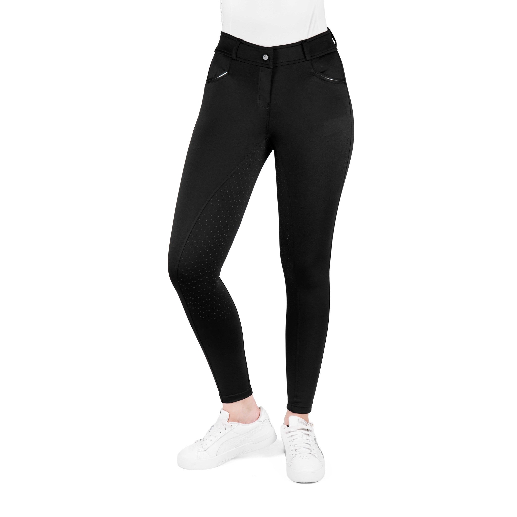 EQUITHÈME Carly Full Silicone Seat Breeches for Women Black 979862236