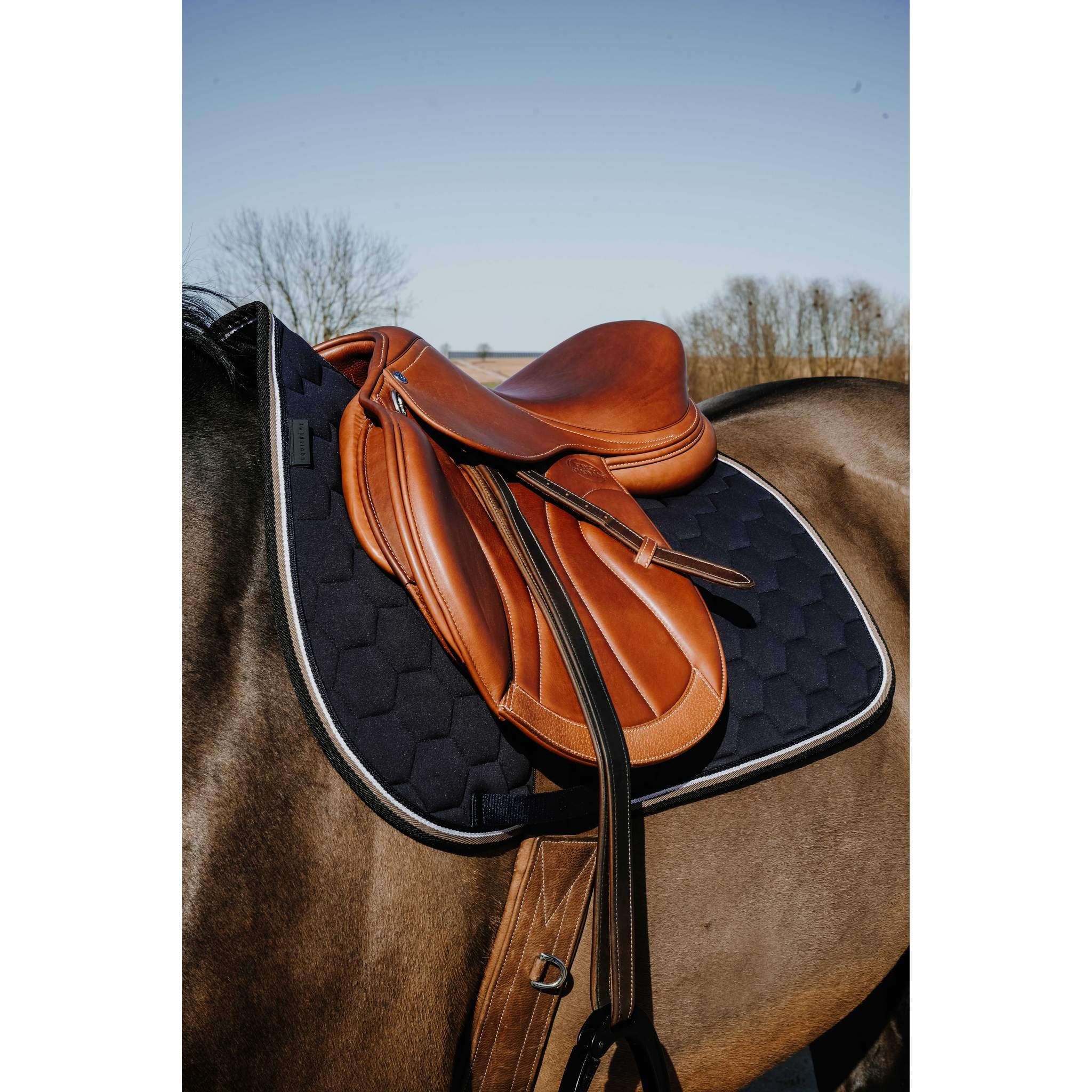 EQUITHÈME All-Purpose Saddle Pad - Coco Navy blue - 204913007_ambi_2