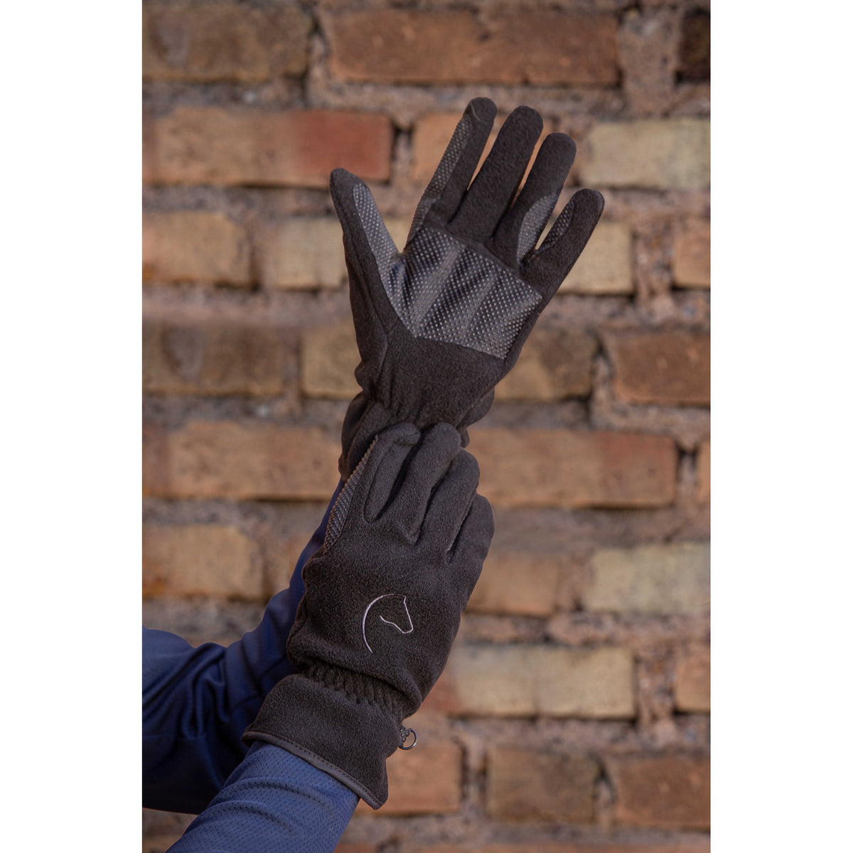 EQUITHÈME Picot Fleece Gloves - Adult - Black - 930020022_ambi_2