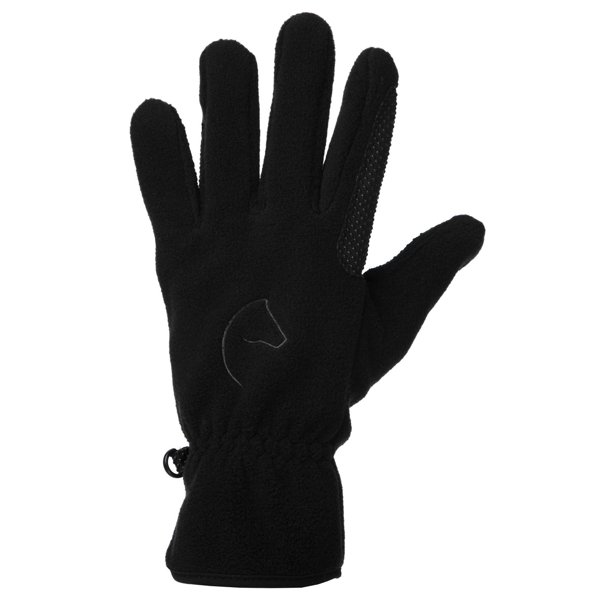 EQUITHÈME Picot Fleece Gloves - Adult - Black - 930020023_packshot_1
