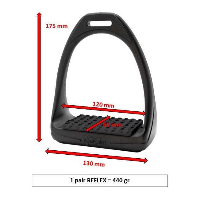 Compositi Reflex Reflective stirrups Black