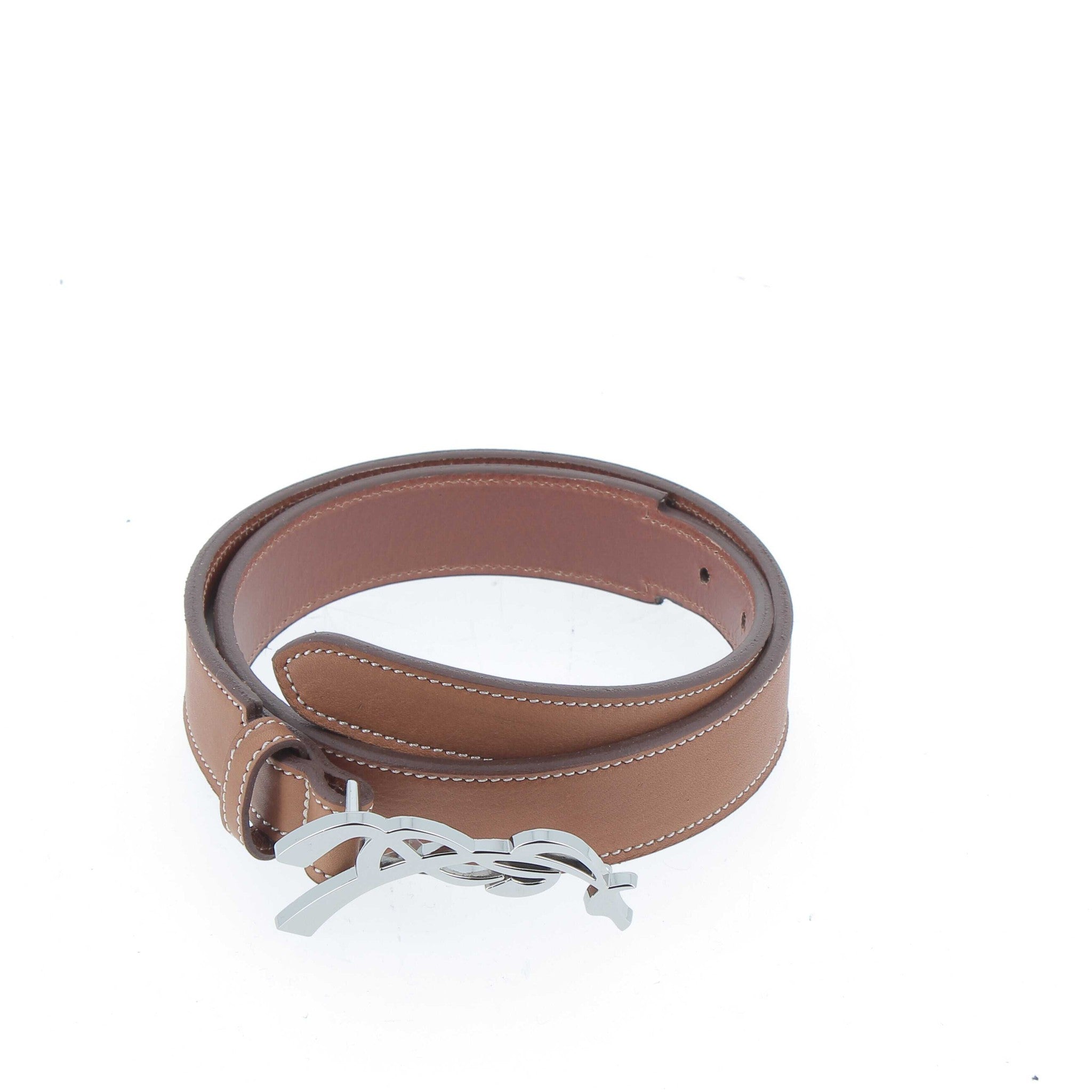 Pénélope Signature perforated leather Belt Cognac 960008575