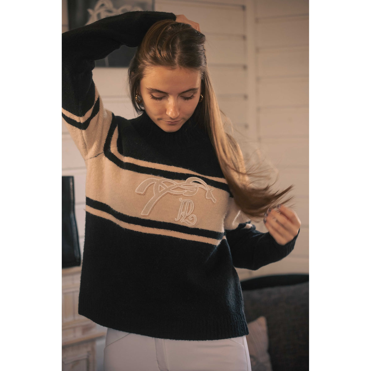 Pénélope Noris Sweater - Women - Black/camel - 966001251_ambi_3