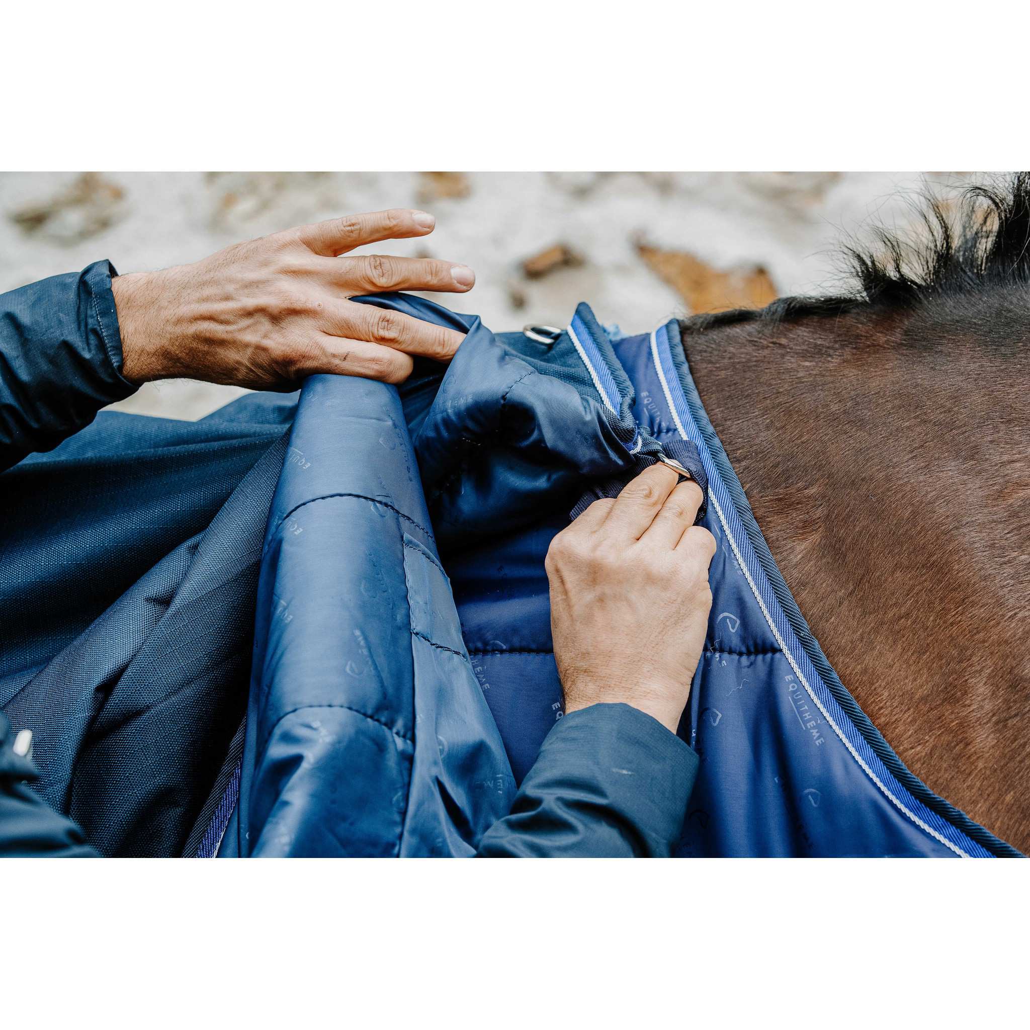 EQUITHÈME Classic 1200D Rug - Standard Navy blue 400527063