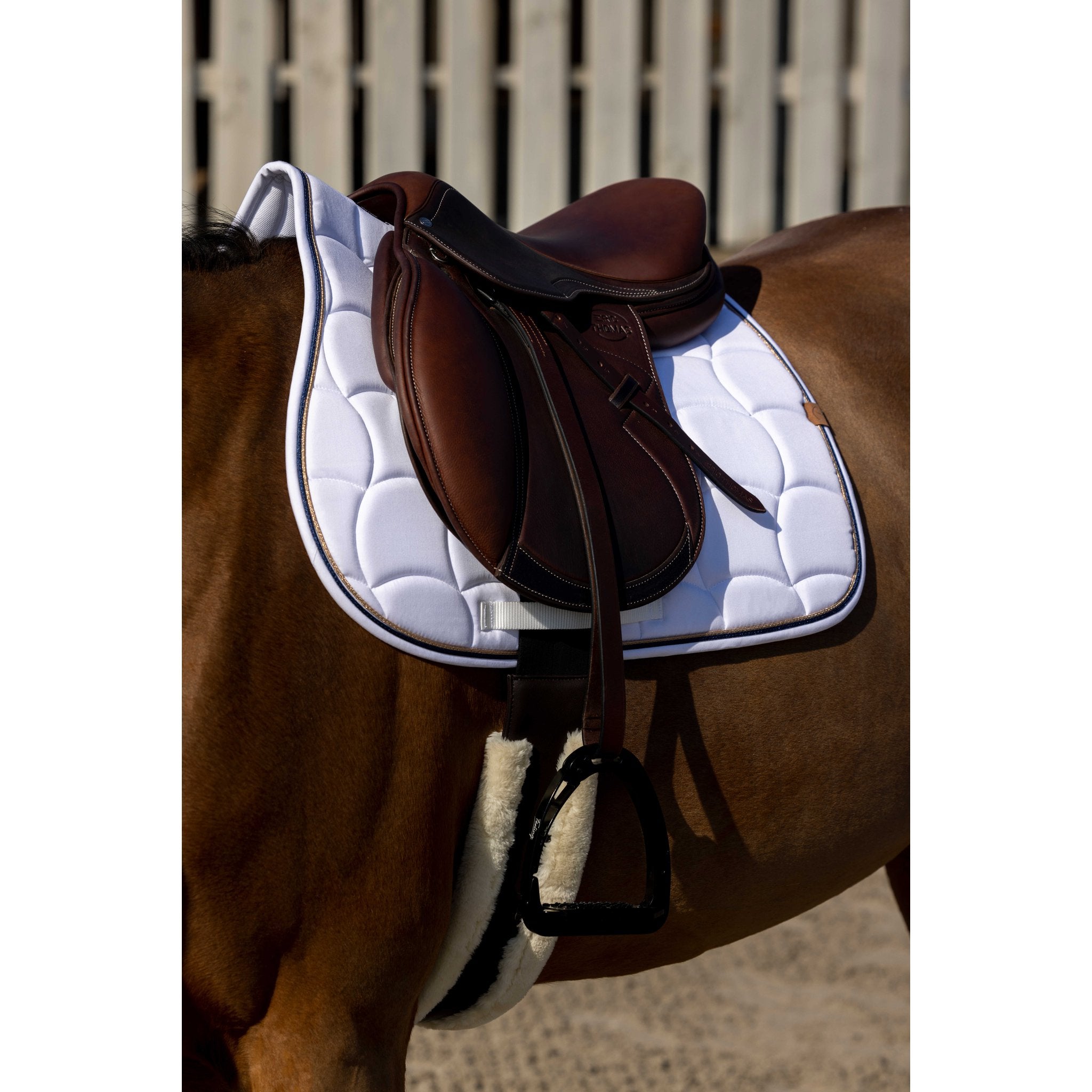EQUITHÈME Shiny All-Purpose Saddle Pad White - 204762001_ambi_1