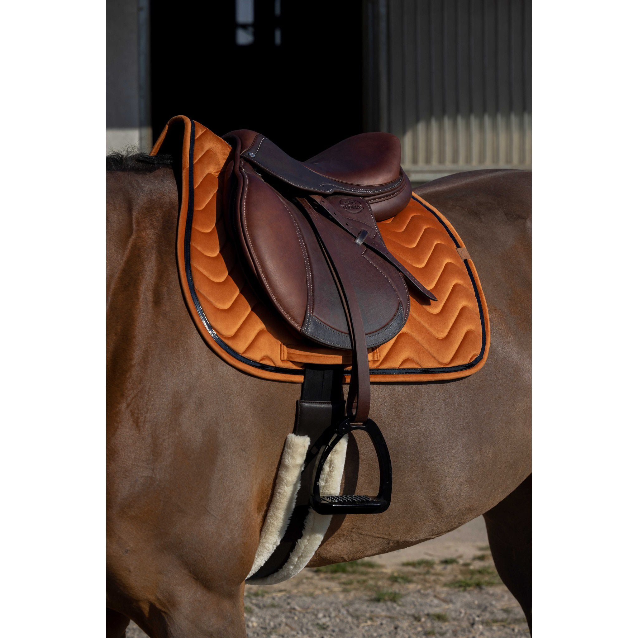 EQUITHÈME Glossy Saddle pad - All purpose Orange 204761022