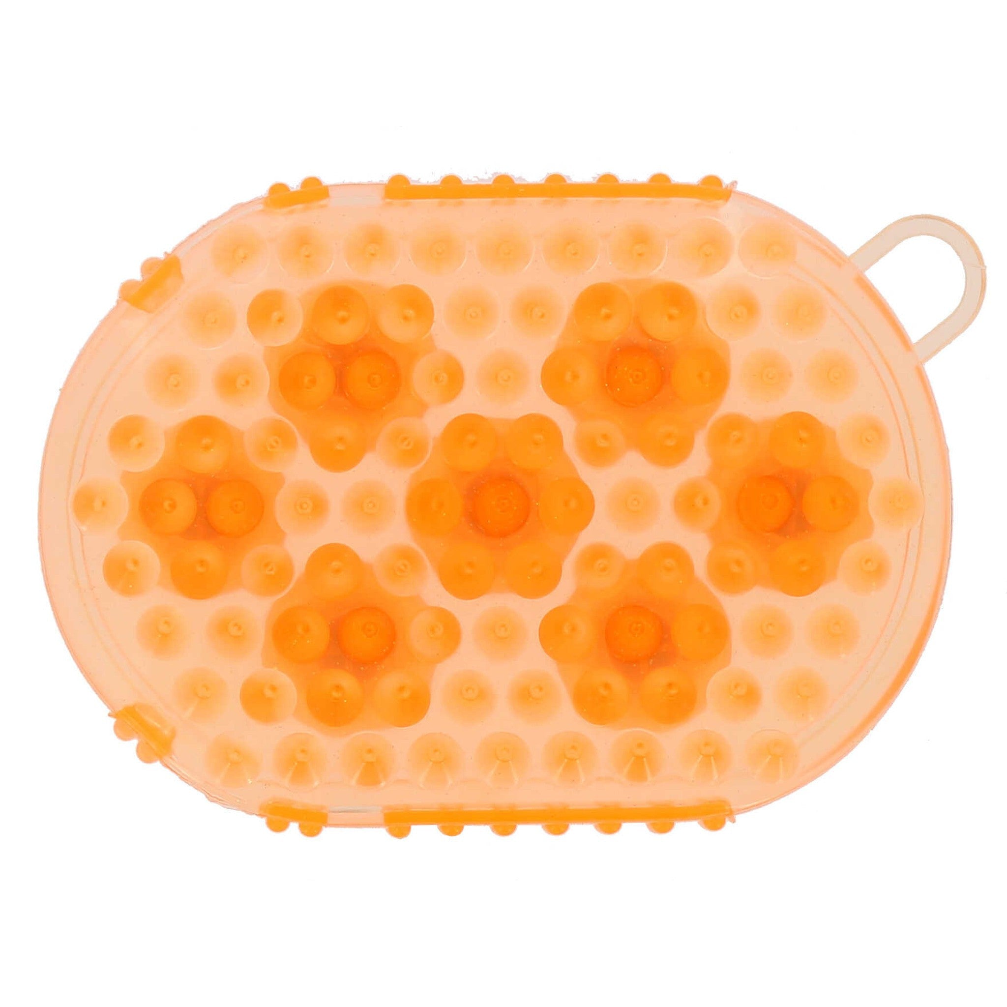 Curry comb and massage double sided glove Orange 700147022