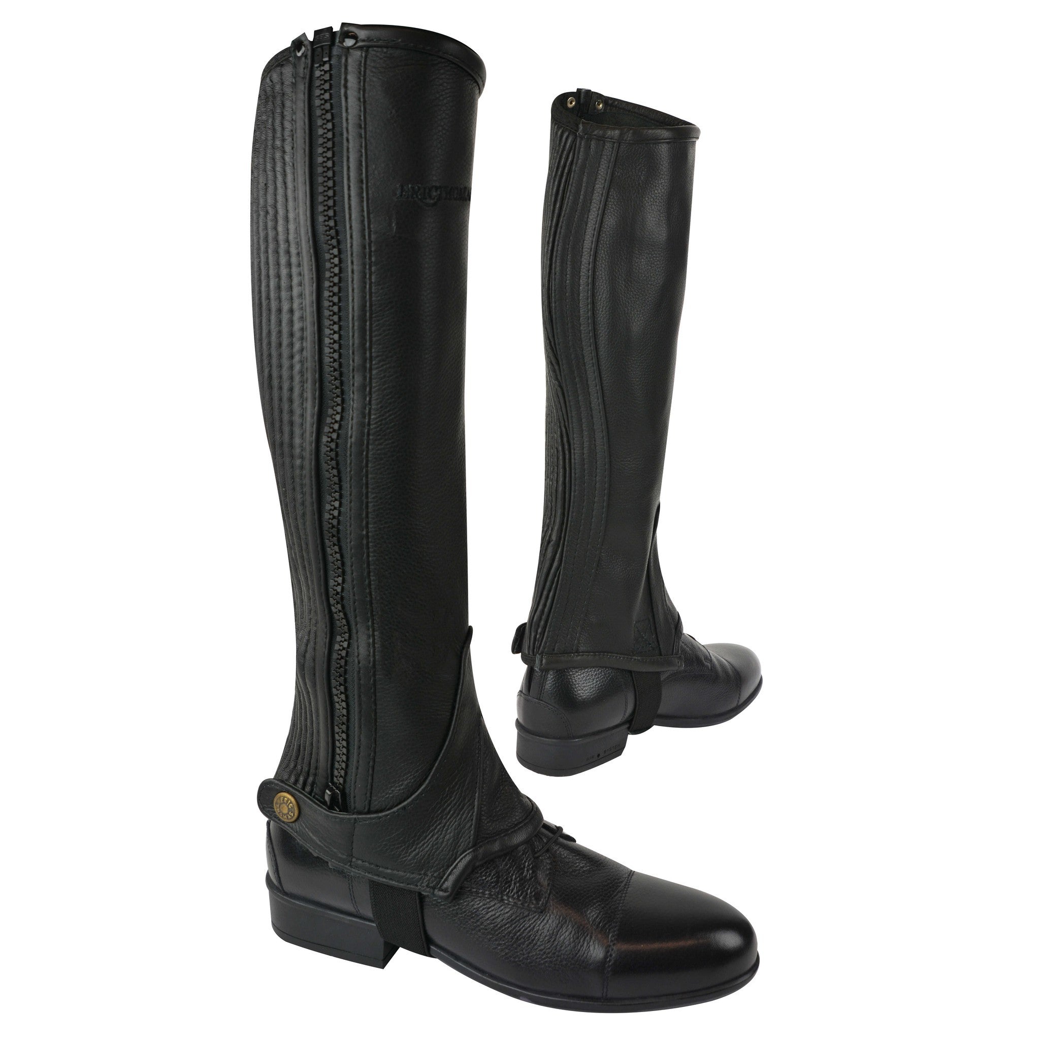 EQUITHÈME Leather half-chaps - Children Black 913016210